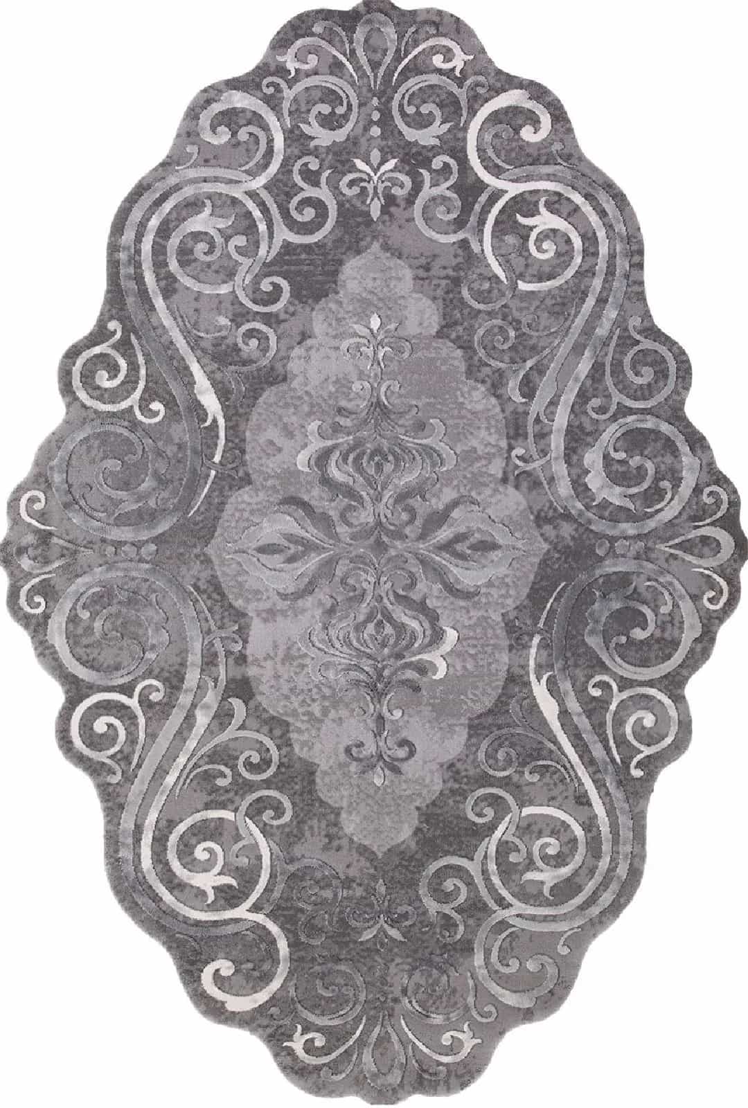 Ковер KARMEN HALI SAFIR 00858G GREY / GREY Овал 2.34x3.4м
