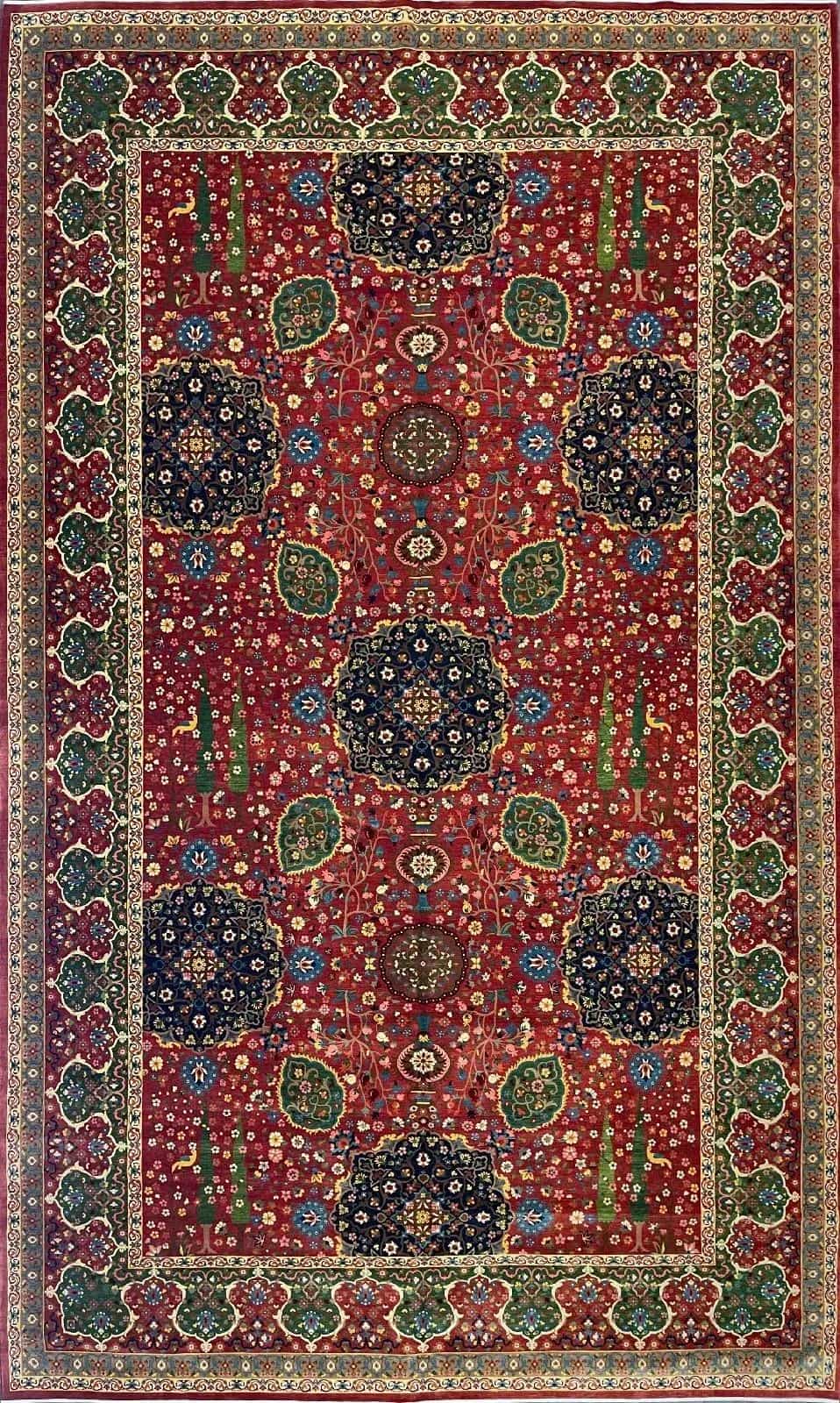 Шерстяной Иранский ковер ручной работы 3.15x5.23м