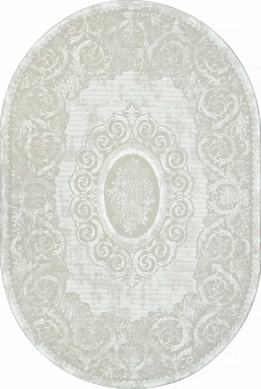 Ковер VALENTIS SIROCCO E413AC BEIGE / WHITE Овал Овал 0.8x1.5м