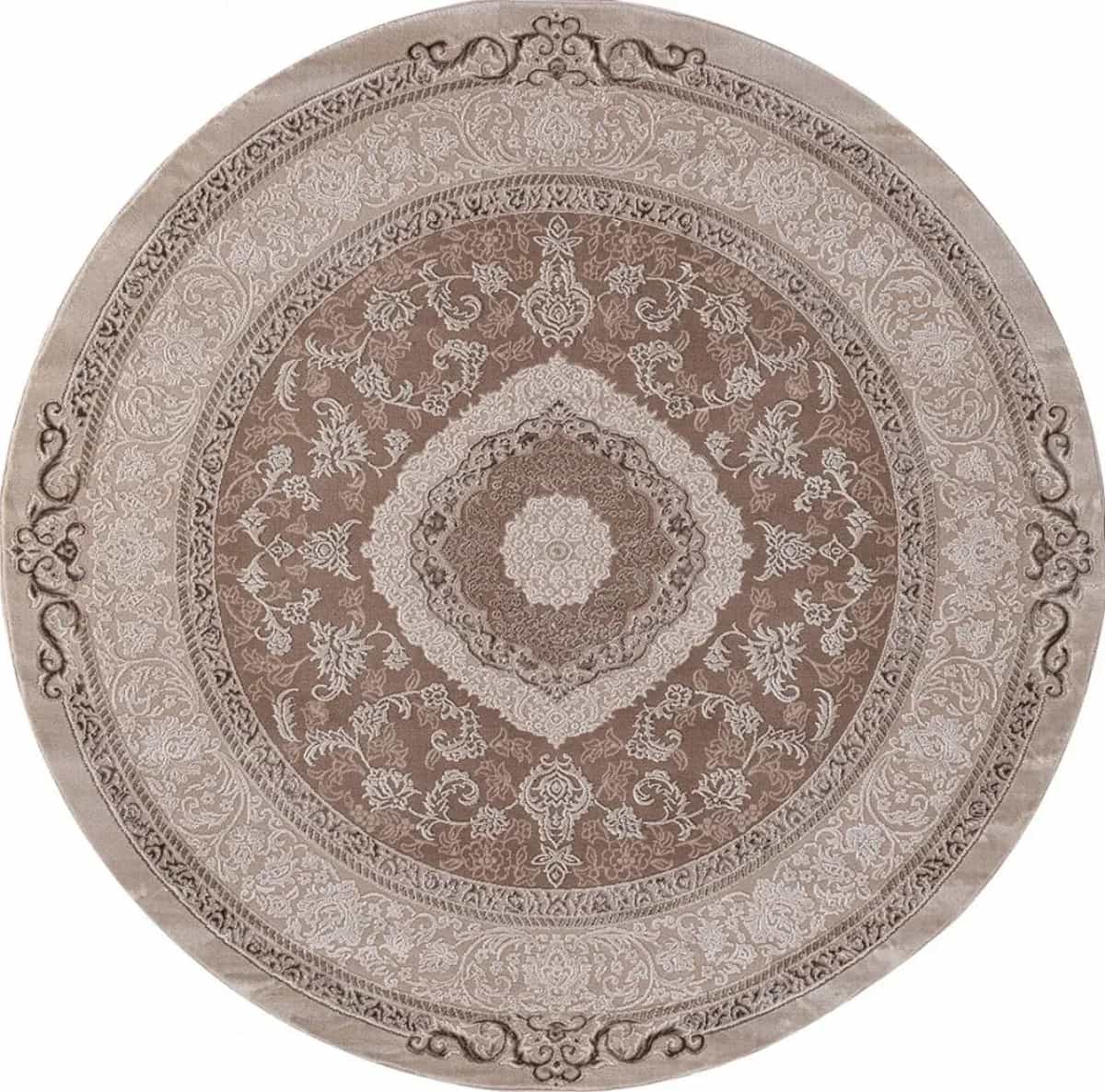 Ковер KARMEN HALI ARMINA 03874B BROWN / BROWN Круг Круг 1.6x1.6м