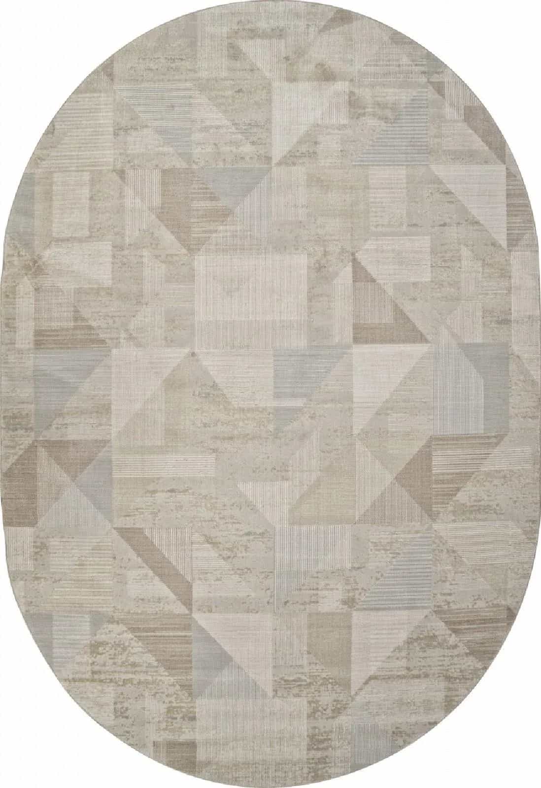 Ковер Ковер Современный VALENTIS AFINA F416AD BEIGE / L.BROWN Овал Овал 2.4x3.4м