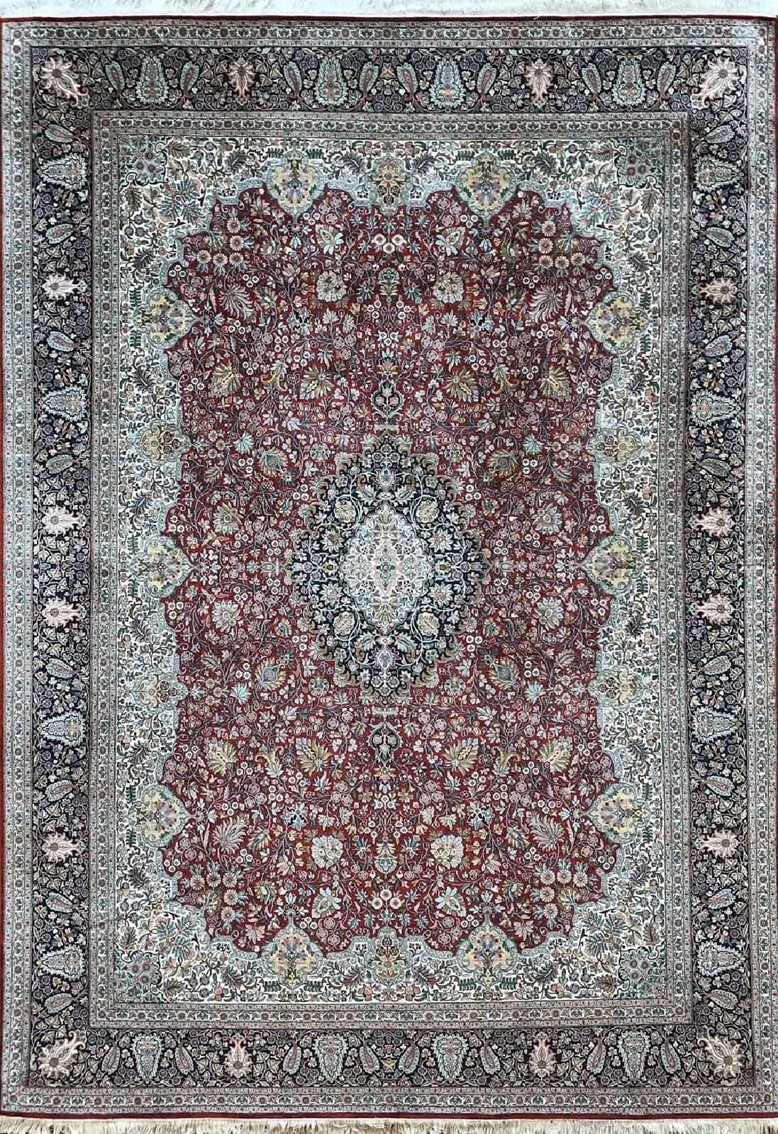 Шелковый Индийский ковер ручной работы 2.38x3.39м