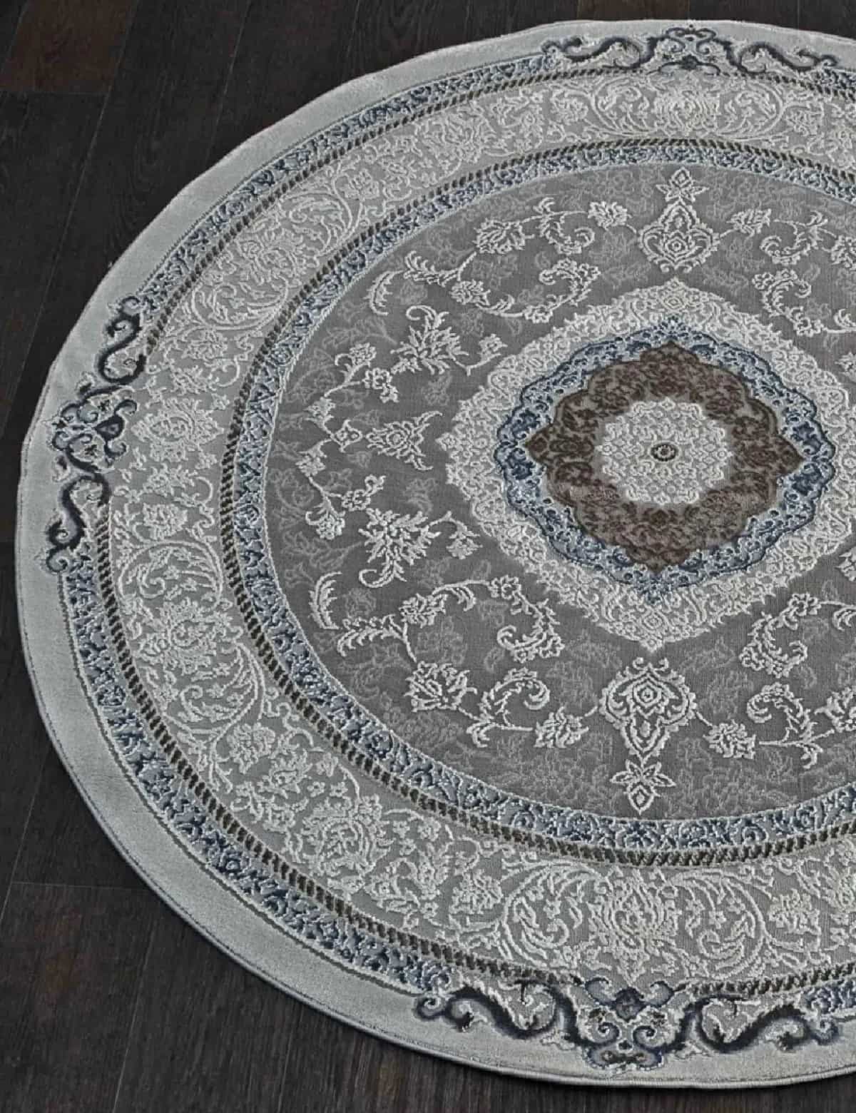 Ковер KARMEN HALI ARMINA 03874A BLUE / BLUE Круг Круг 1.6x1.6м