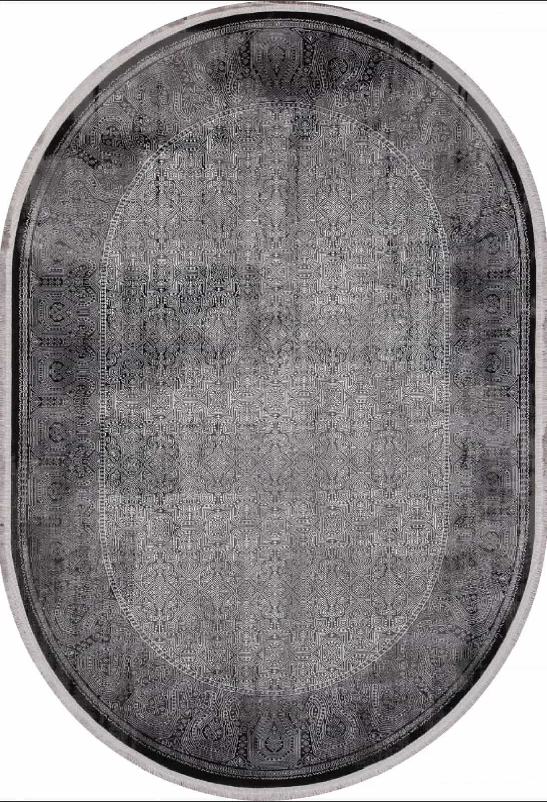 Ковер KARMEN HALI LISSABON SI003G GREY / GREY Овал Овал 0.78x1.5м