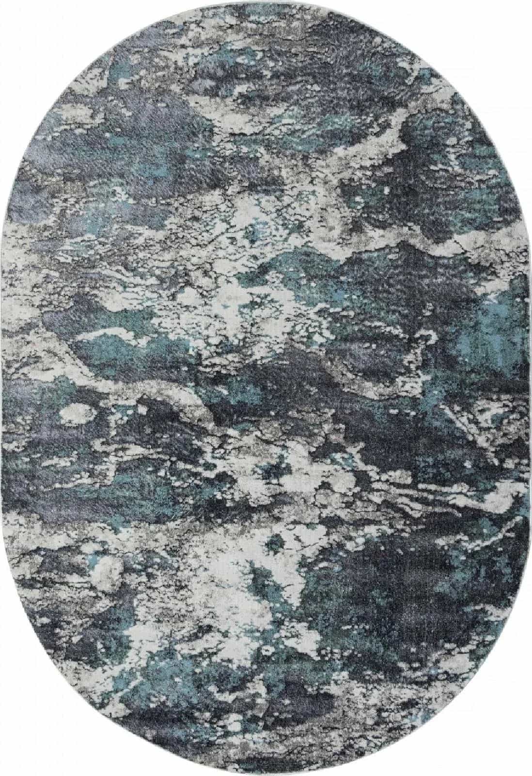 Ковер ARTEMIS SAFARI 02463H BLUE / GREY Овал Овал 0.8x1.5м