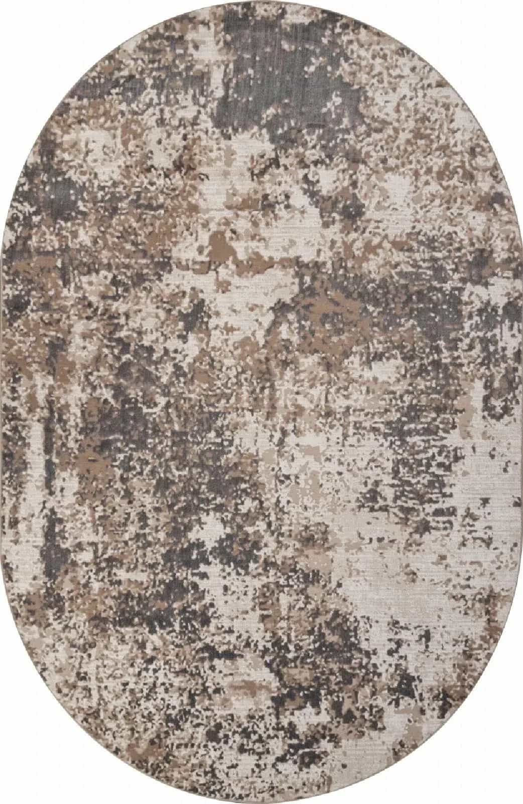 Ковер Ковер Современный ROZA SIESTA M028A CREAM / GRAY Овал Овал 0.78x1.5м