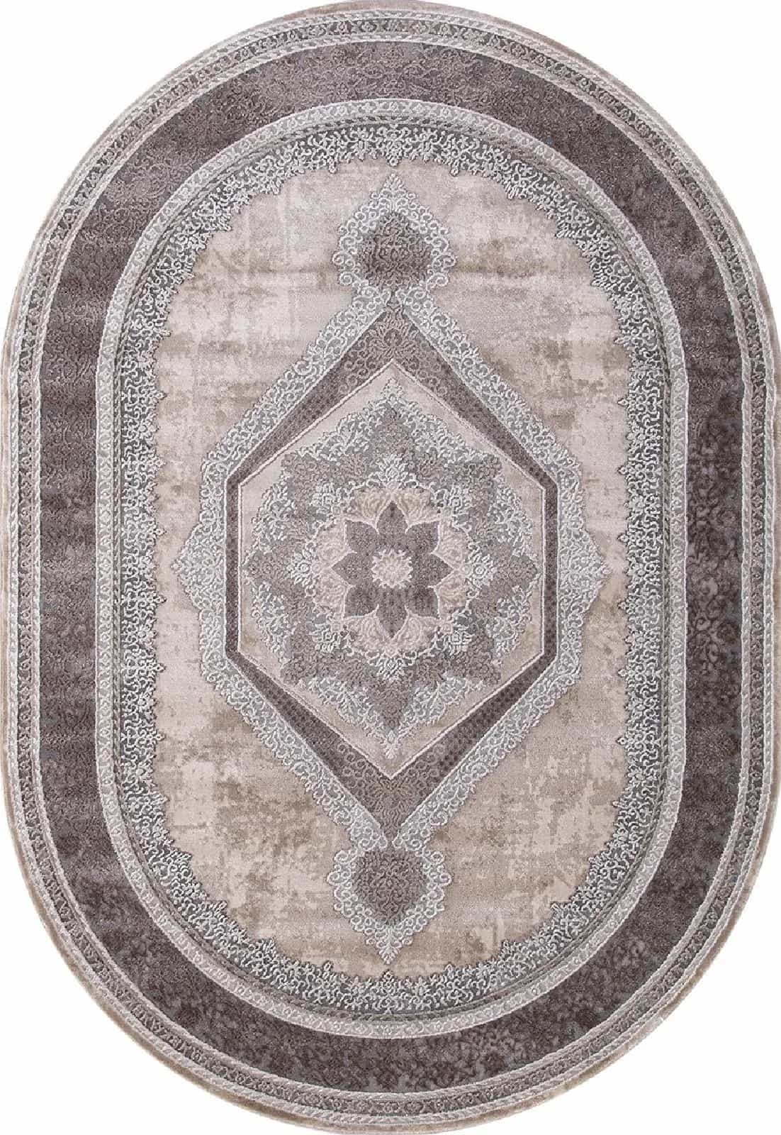 Ковер KARMEN HALI ARMINA 04037C GREY / BROWN Овал Овал 2.4x3.4м