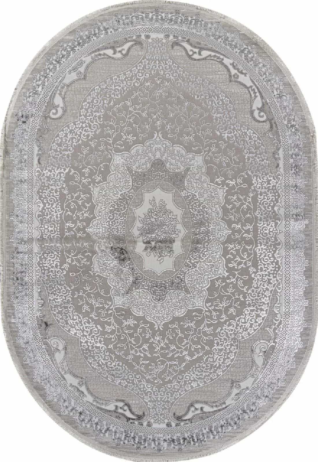 Ковер Ковер Классический ARDA EFSAN Q010A CREAM SHRINK / GREY FDY Овал Овал 0.8x1.5м