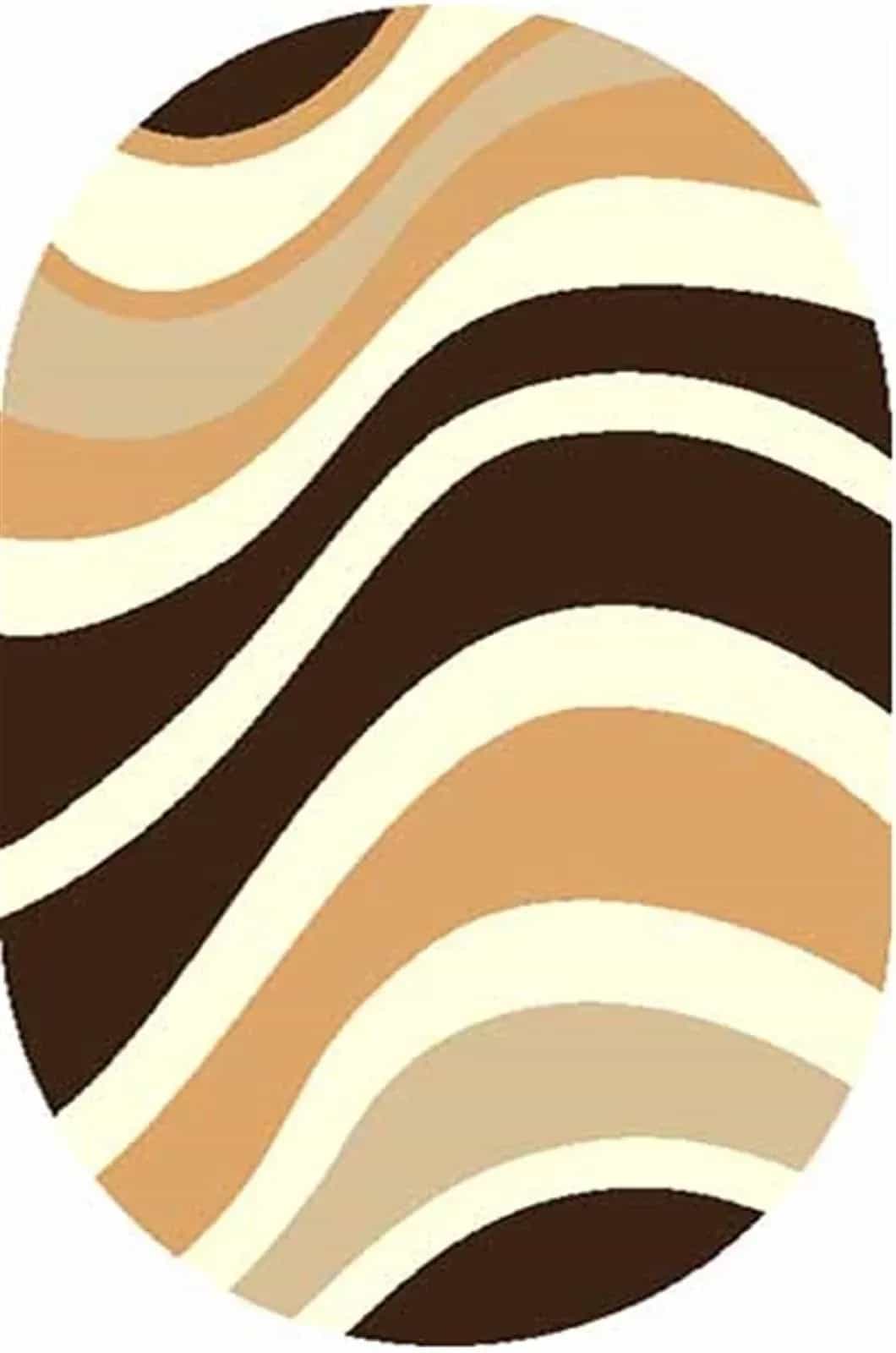 Ковер Merinos Shaggy Ultra s607 BEIGE-BROWN Овал Овал 2.5x3.5м