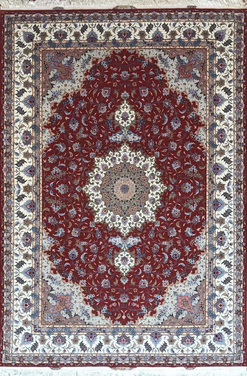 Иранский ковер ручной работы из шелка и шерсти 2.52x3.65м