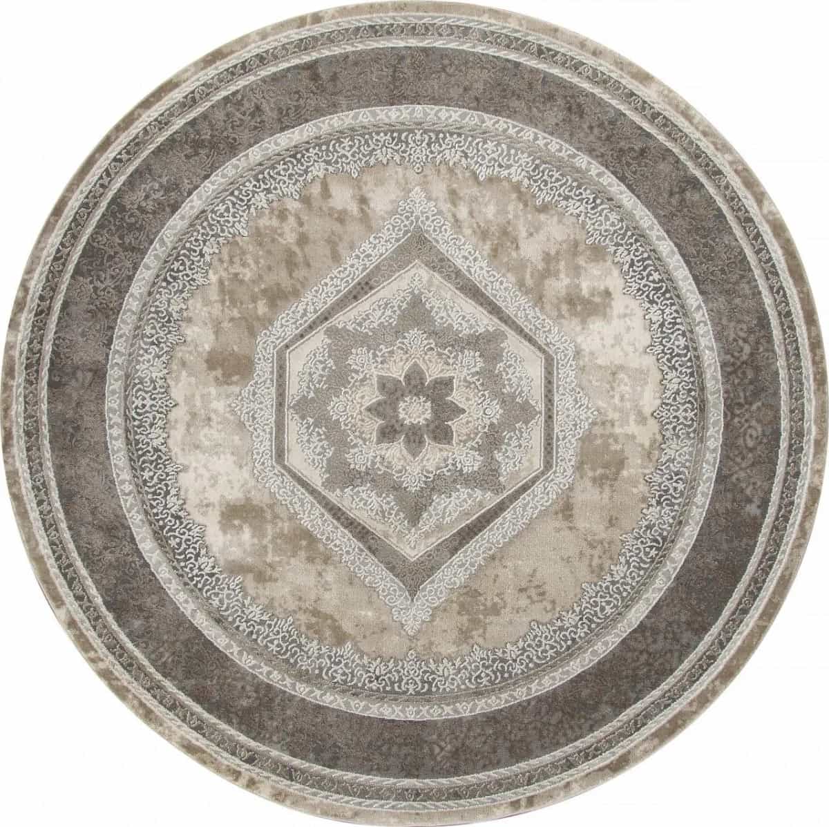 Ковер Ковер Классический KARMEN HALI ARMINA 04037C GREY / BROWN Круг Круг 1.6x1.6м