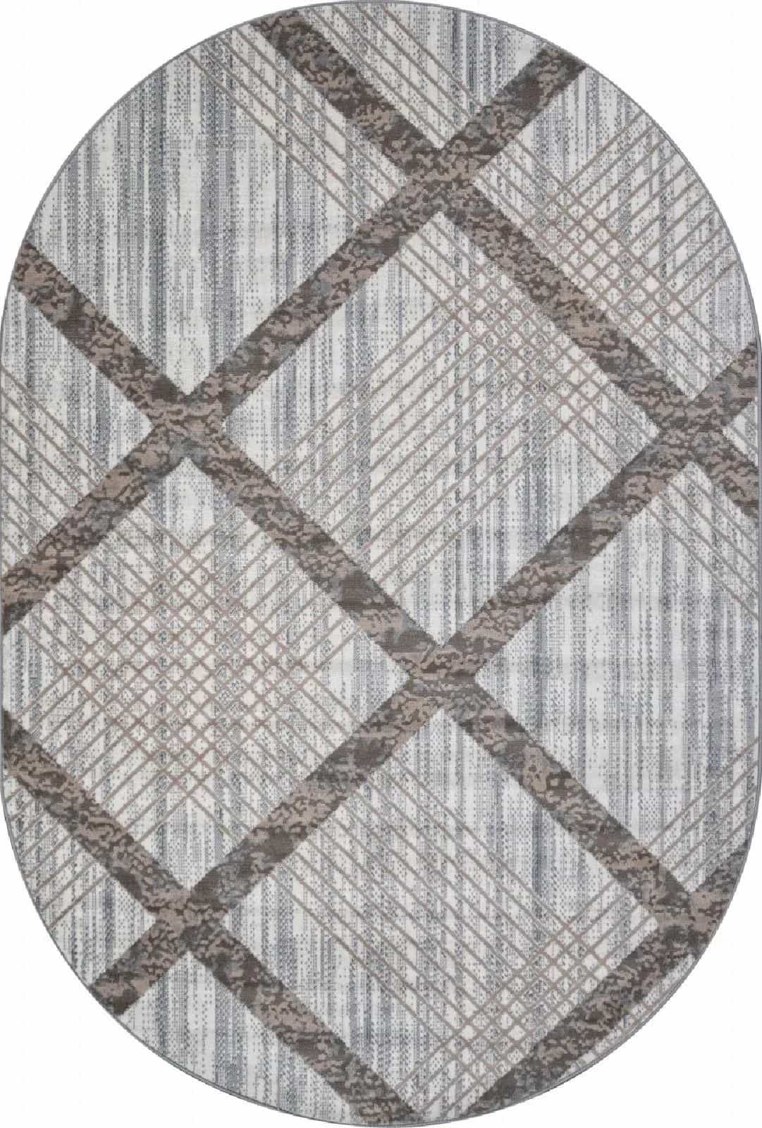 Ковер Ковер Современный MERINOS SIERRA F351 CREAM-BLUE Овал Овал 3x4м