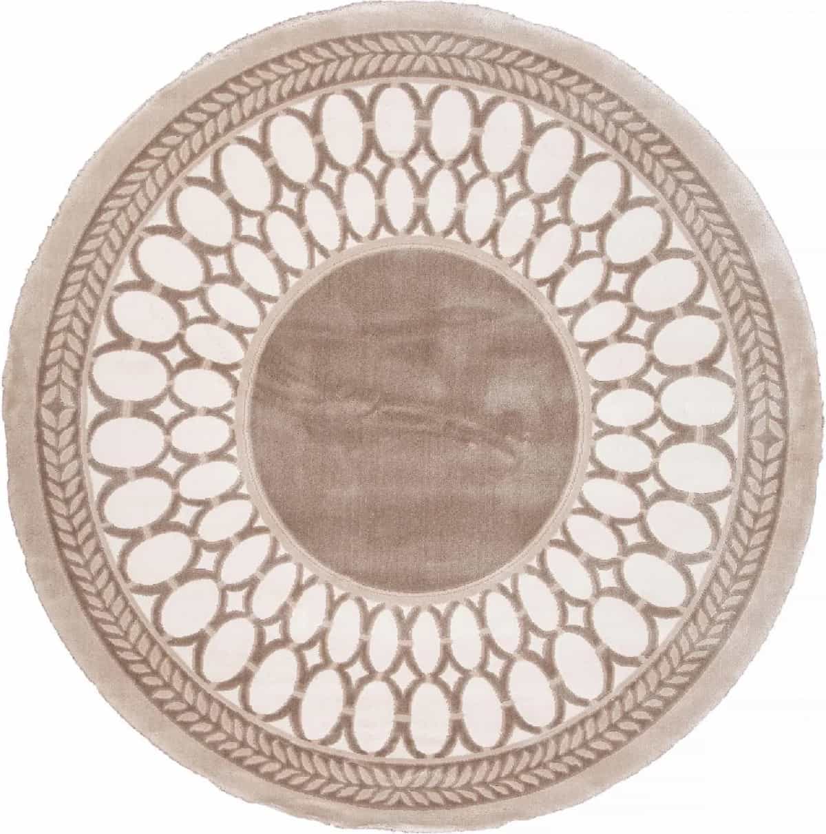 Ковер KARMEN HALI SAFIR 00842A BROWN / BROWN Овал Круг 1.17x1.17м