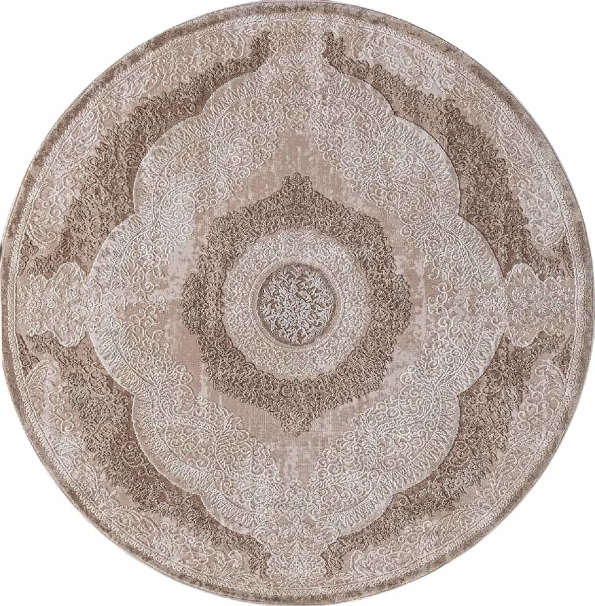 Ковер KARMEN HALI ARMINA 03880B BROWN / BROWN Круг Круг 4x4м