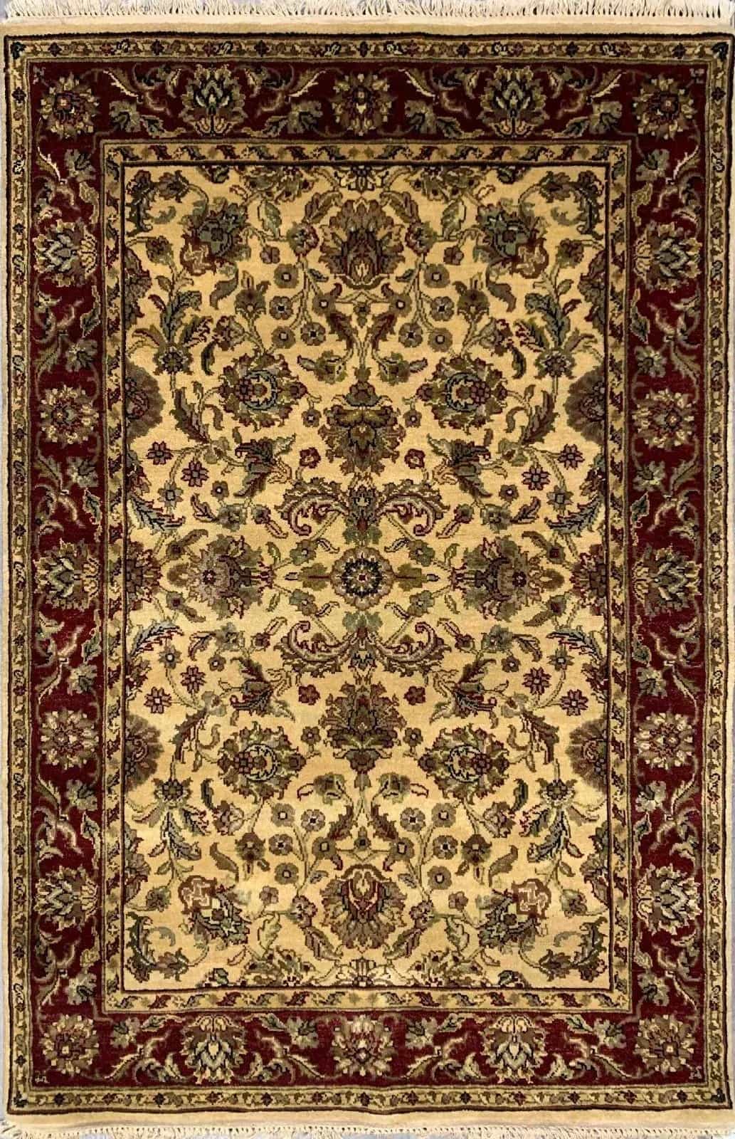 Шерстяной Индийский ковер ручной работы 1.23x1.86м