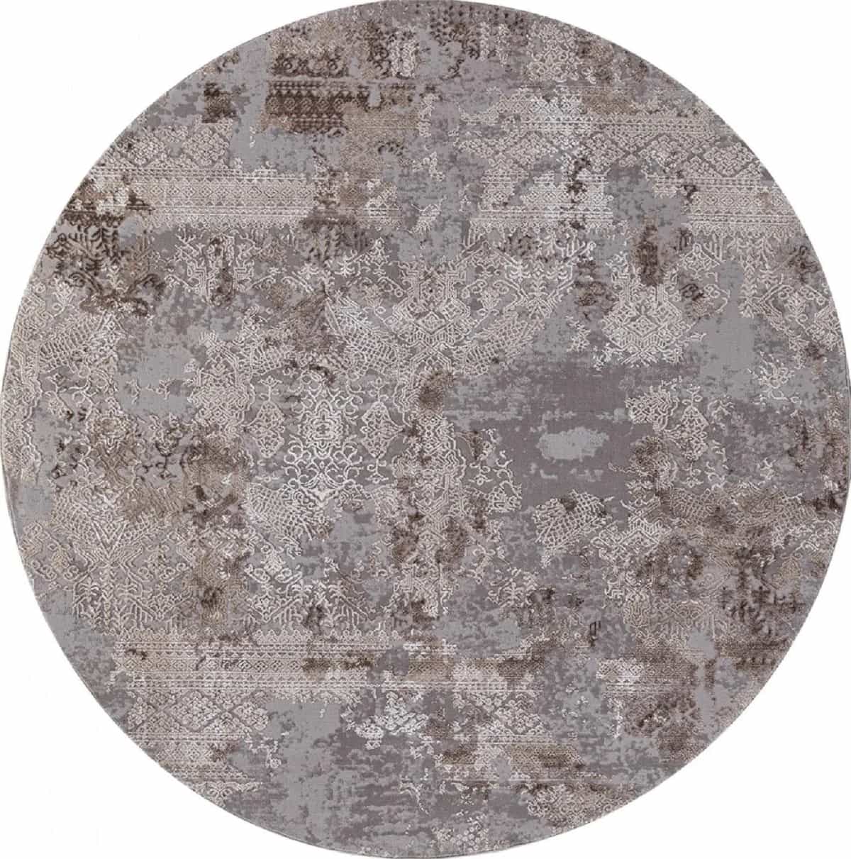 Ковер KARMEN HALI ARMINA 03851C GREY / BROWN Круг Круг 1.6x1.6м