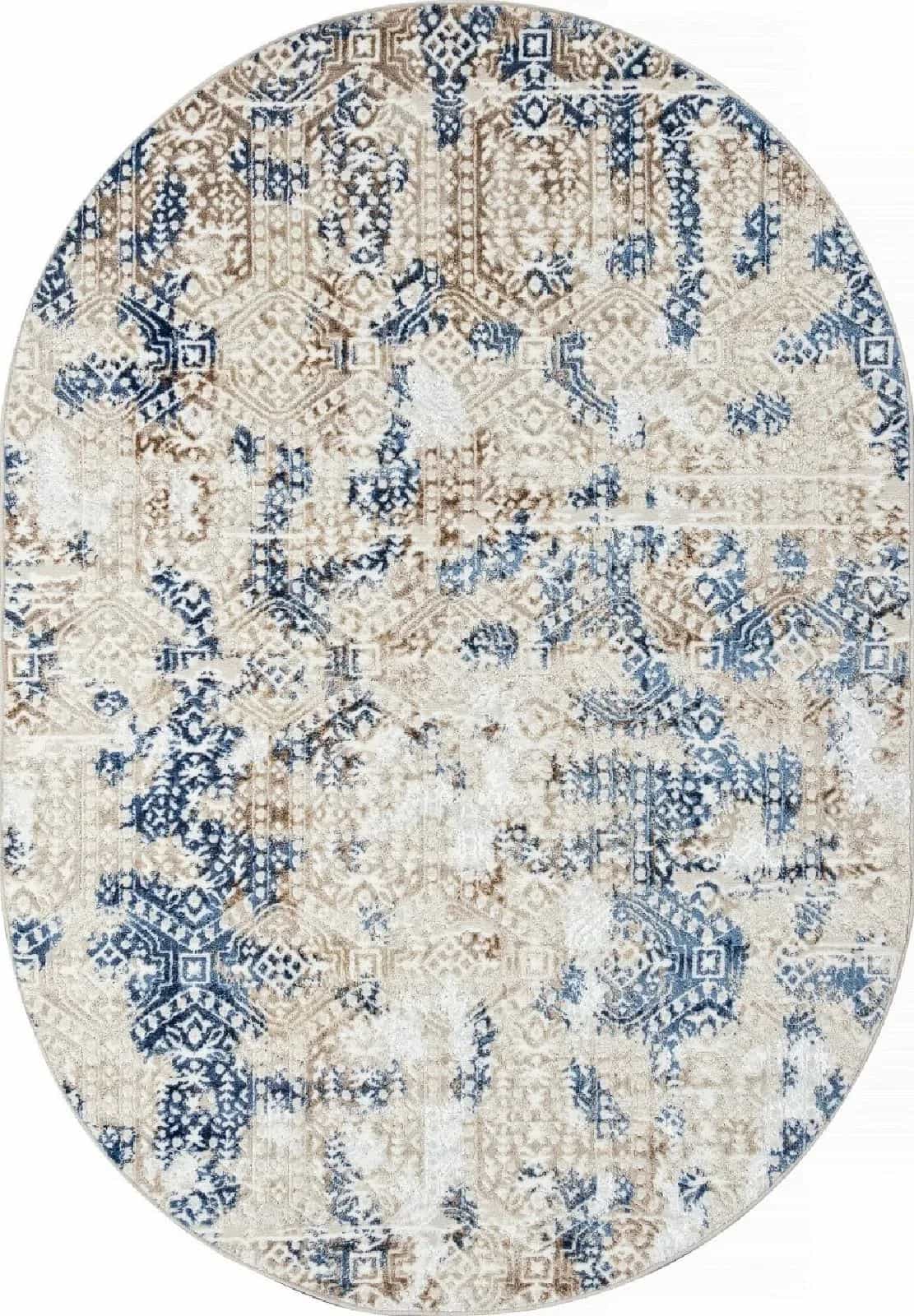 Ковер MERINOS ANTEP O1699 630 CREAM / BLUE Овал Овал 2.4x3.4м