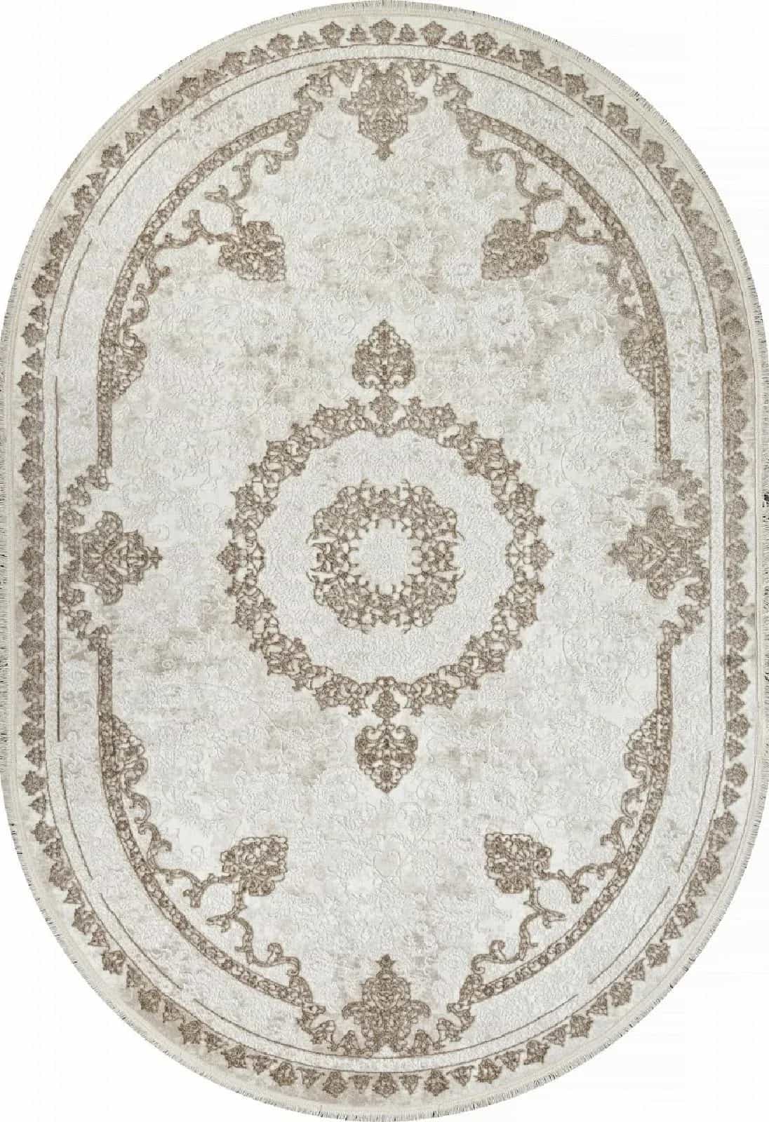 Ковер Ковер Классический DURKAR SANDALI 30231Y BEIGE / L.GREY Овал Овал 0.8x1.5м