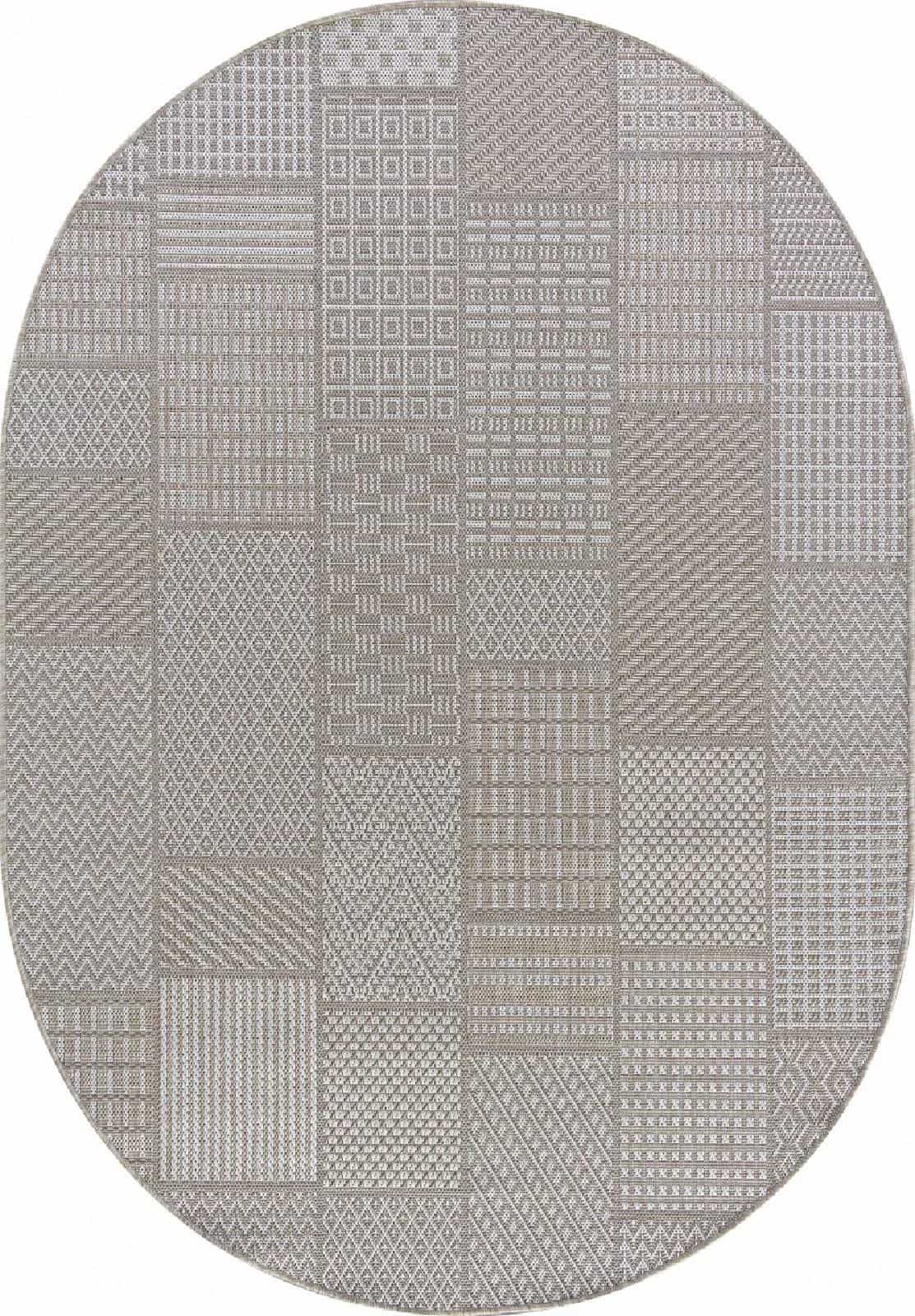 Ковер Ковер Современный MERINOS KAIR S160 BEIGE Овал 1.6x2.3м