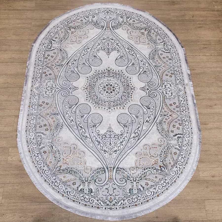 Ковер Karmen hali Ascona 4535A GRI FLOS / GRI FLOS овал Овал 0.8x1.4м