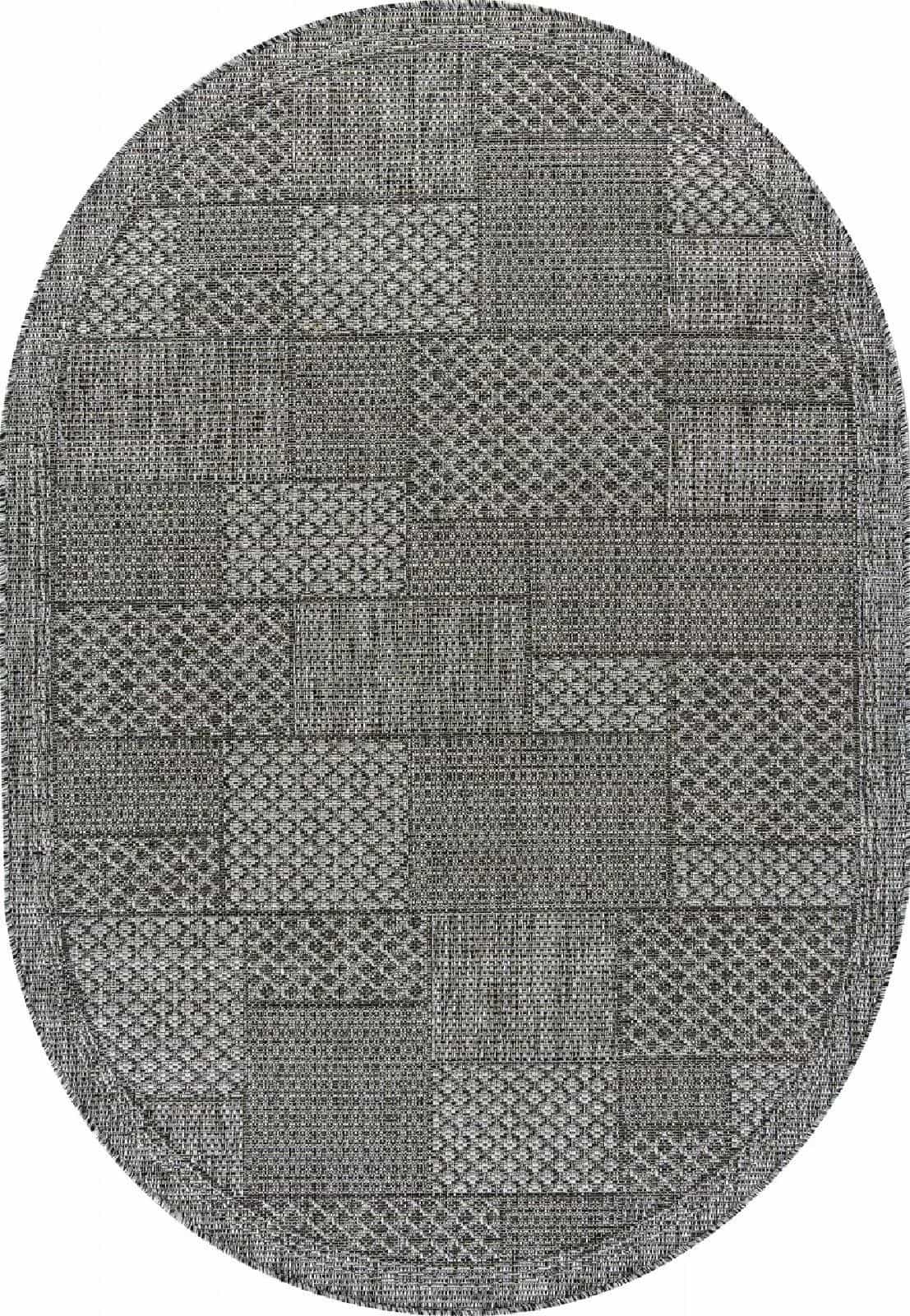 Ковер Ковер MERINOS KAIR S148 DARK GRAY Овал 1.6x2.3м