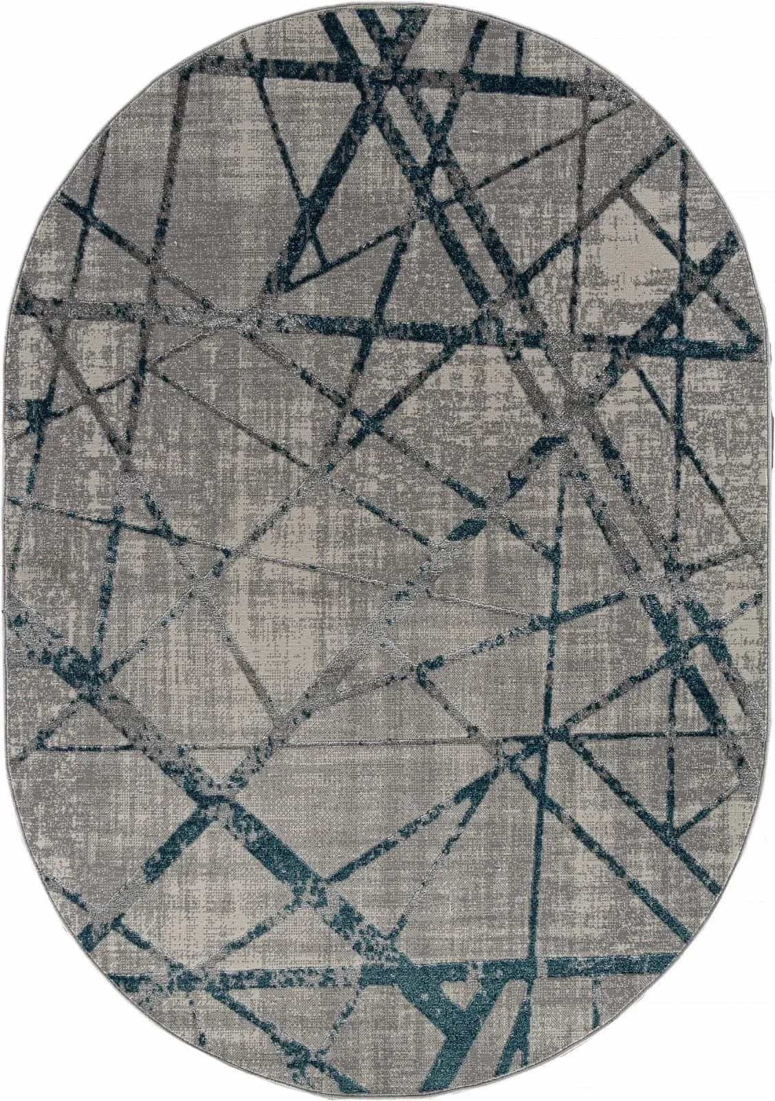 Ковер Ковер Современный MERINOS LIMAN F478 GRAY-BLUE Овал 2.8x3.8м