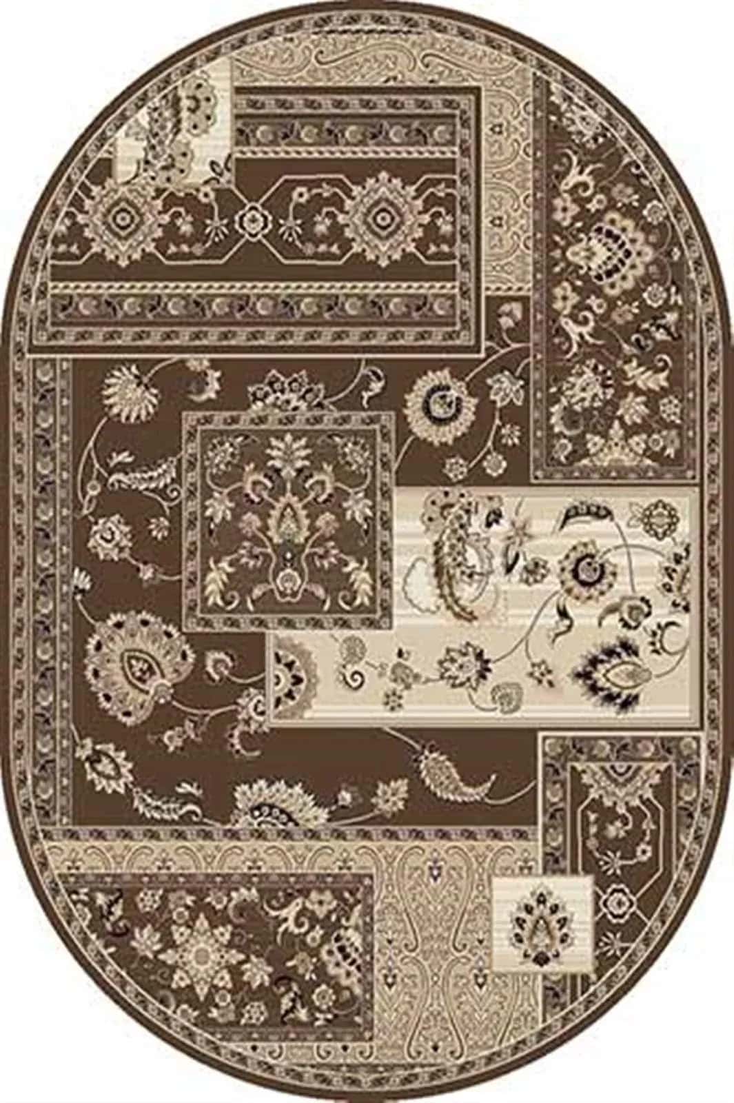 Ковер Merinos Valencia Deluxe d248 BROWN Овал Овал 2.5x4м