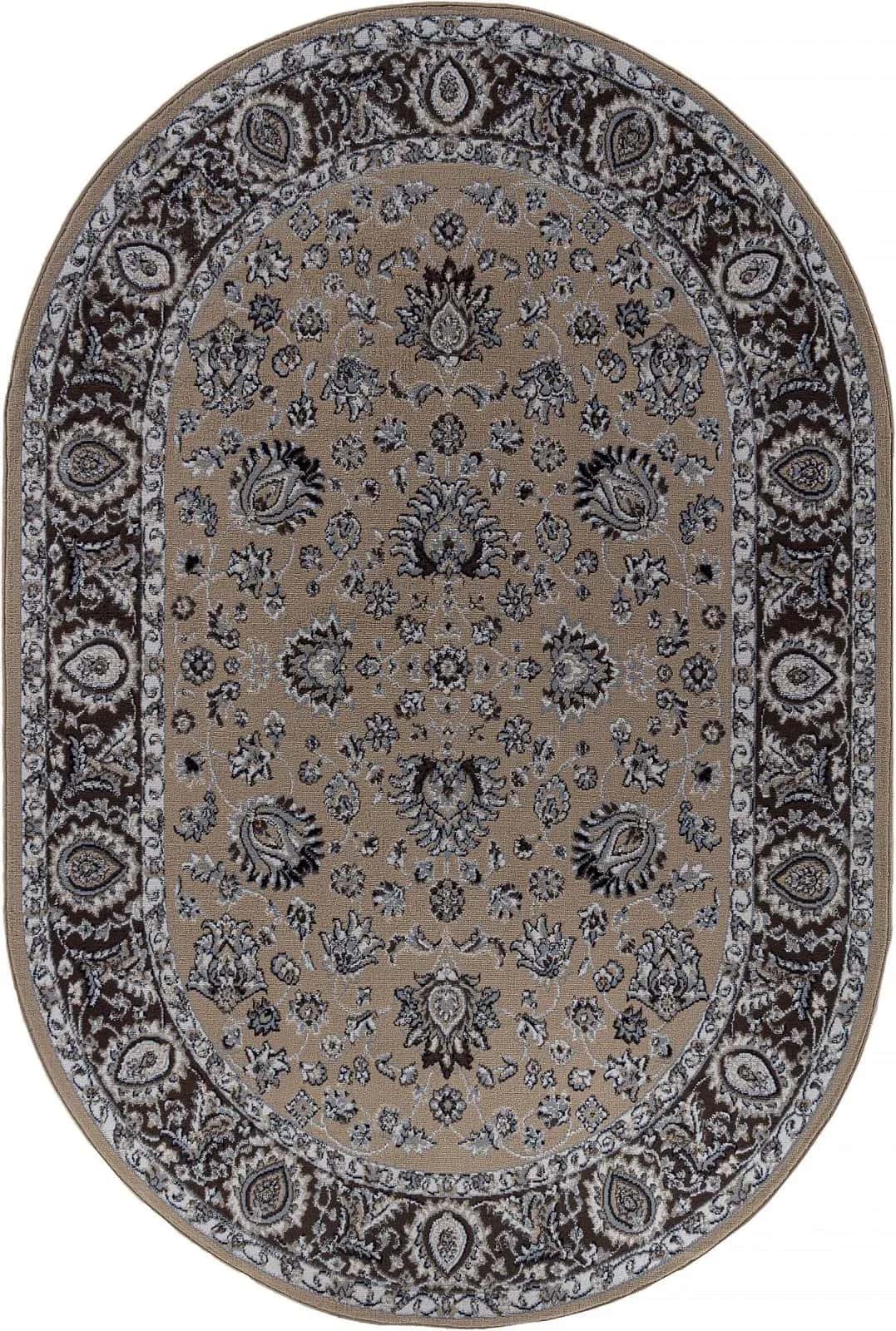 Ковер Ковер Классический AIDIN CARPET PRAGA 06030A BEIGE / BEIGE Овал Овал 1.5x2м