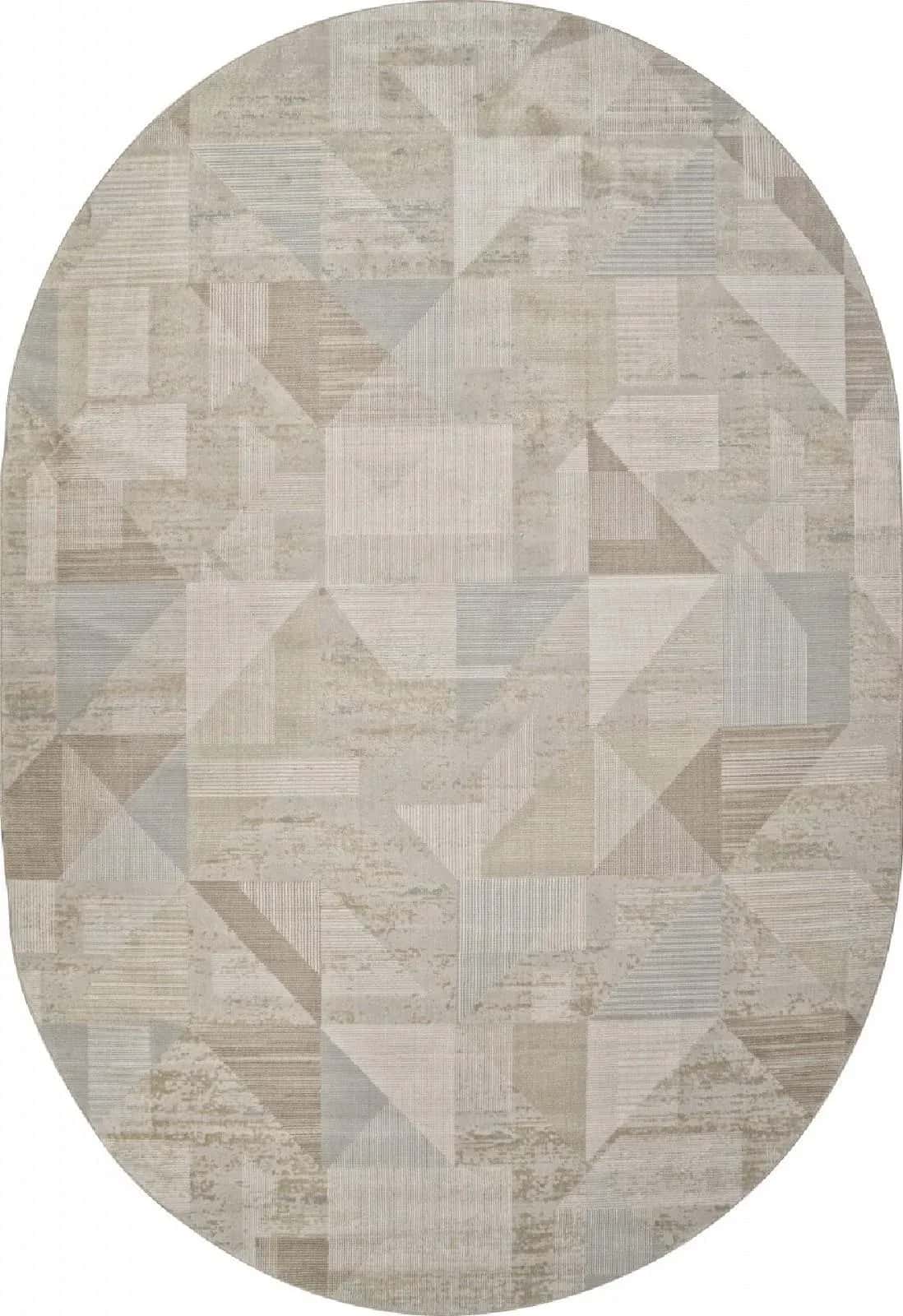 Ковер Ковер Современный VALENTIS AFINA F416AD BEIGE / L.BROWN Овал Овал 2.4x3.4м
