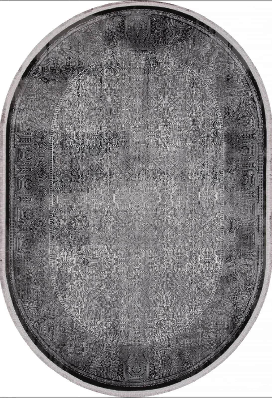 Ковер KARMEN HALI LISSABON SI003G GREY / GREY Овал Овал 0.78x1.5м