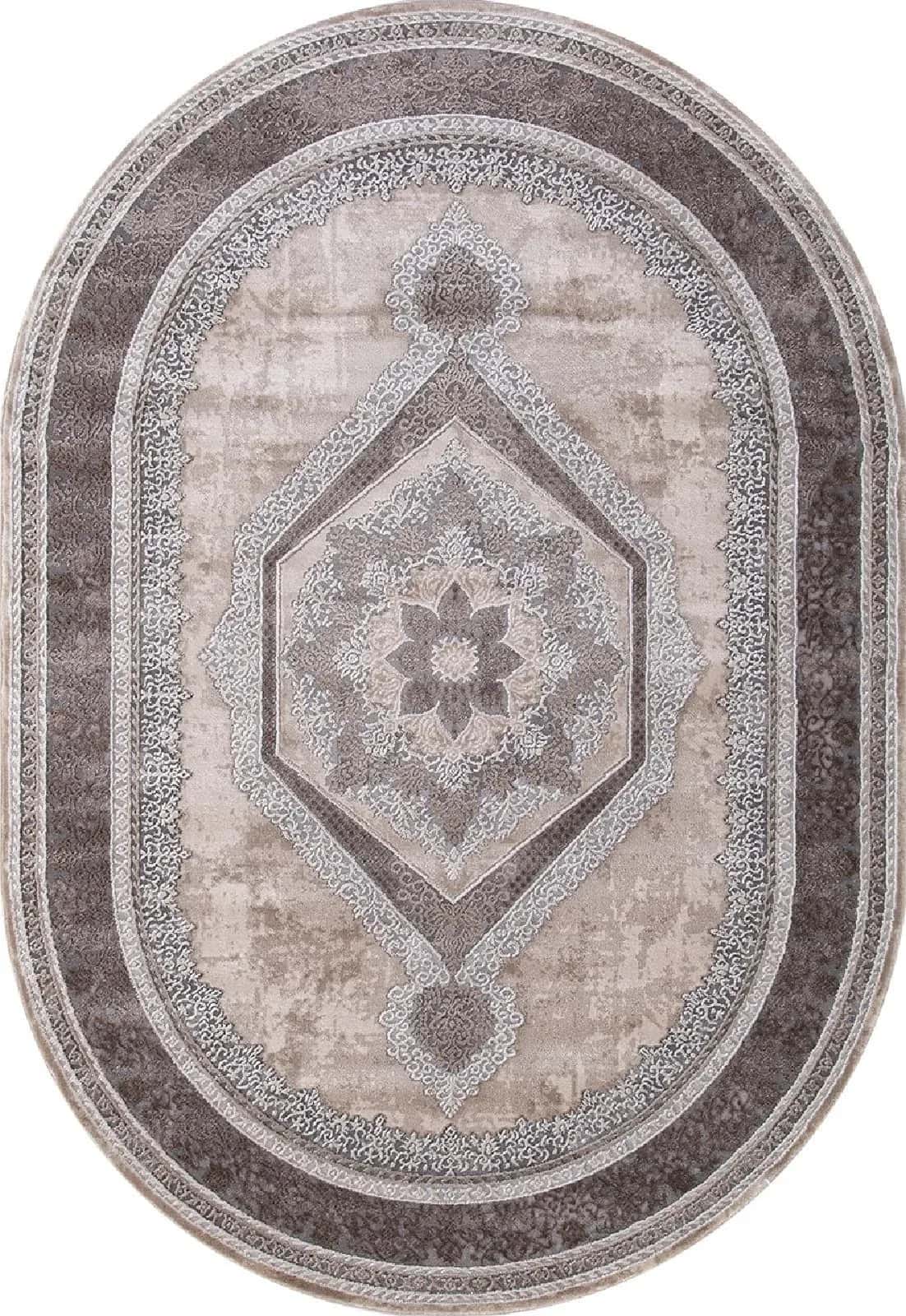 Ковер KARMEN HALI ARMINA 04037C GREY / BROWN Овал Овал 2.4x3.4м