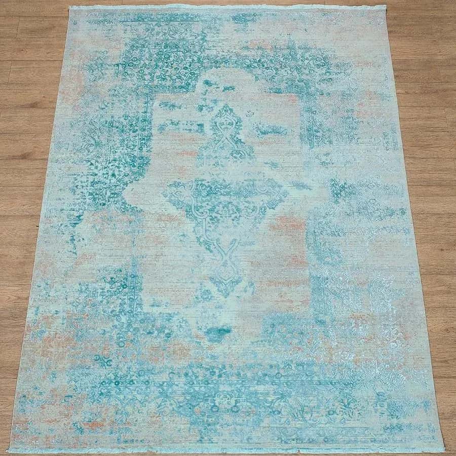 Ковер Milat Art Deco 3041B CREAM / JADE_TURQUOISE 0.8x1.5м