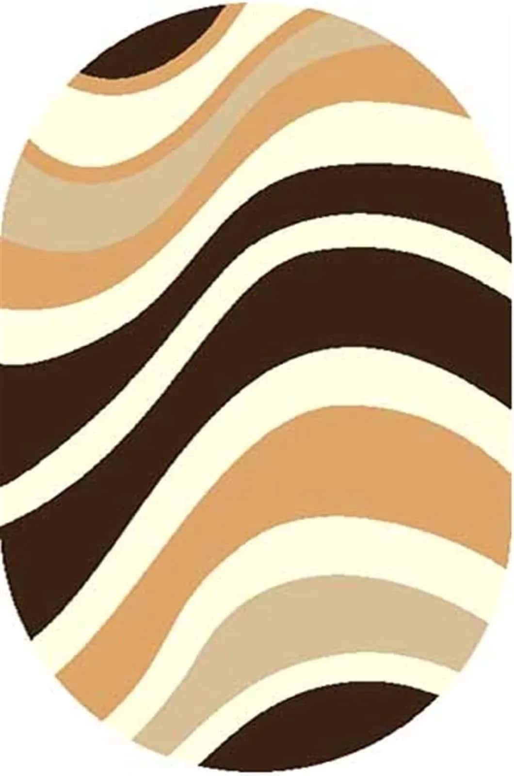 Ковер Merinos Shaggy Ultra s607 BEIGE-BROWN Овал Овал 2.5x3.5м