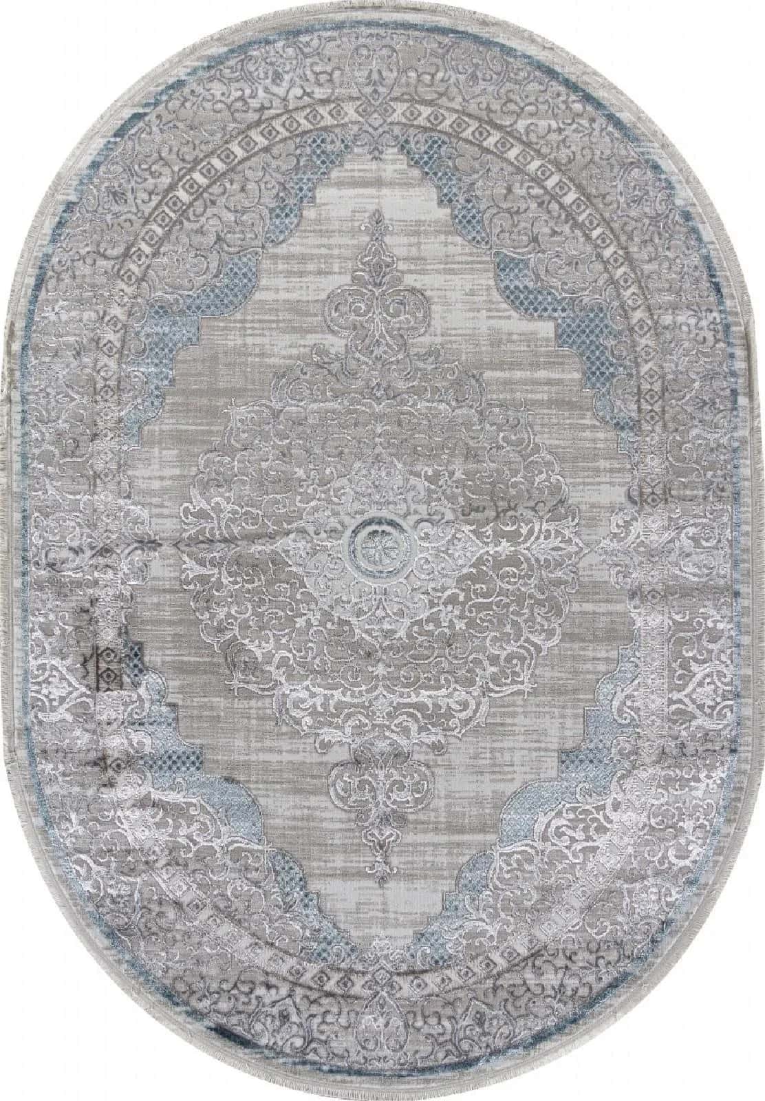 Ковер Ковер Классический ARDA EFSAN L279A CREAM SHRINK / BLUE FDY Овал Овал 0.8x1.5м