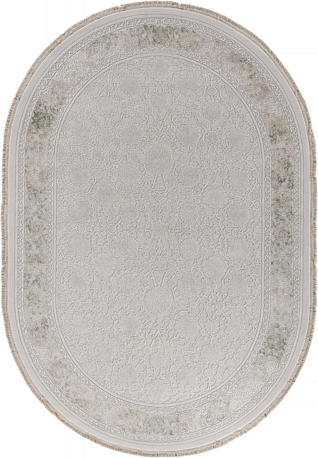 Ковер Ковер Классический DURKAR Jasmine 35897Y CREAM / CREAM Овал Овал 0.8x1.5м