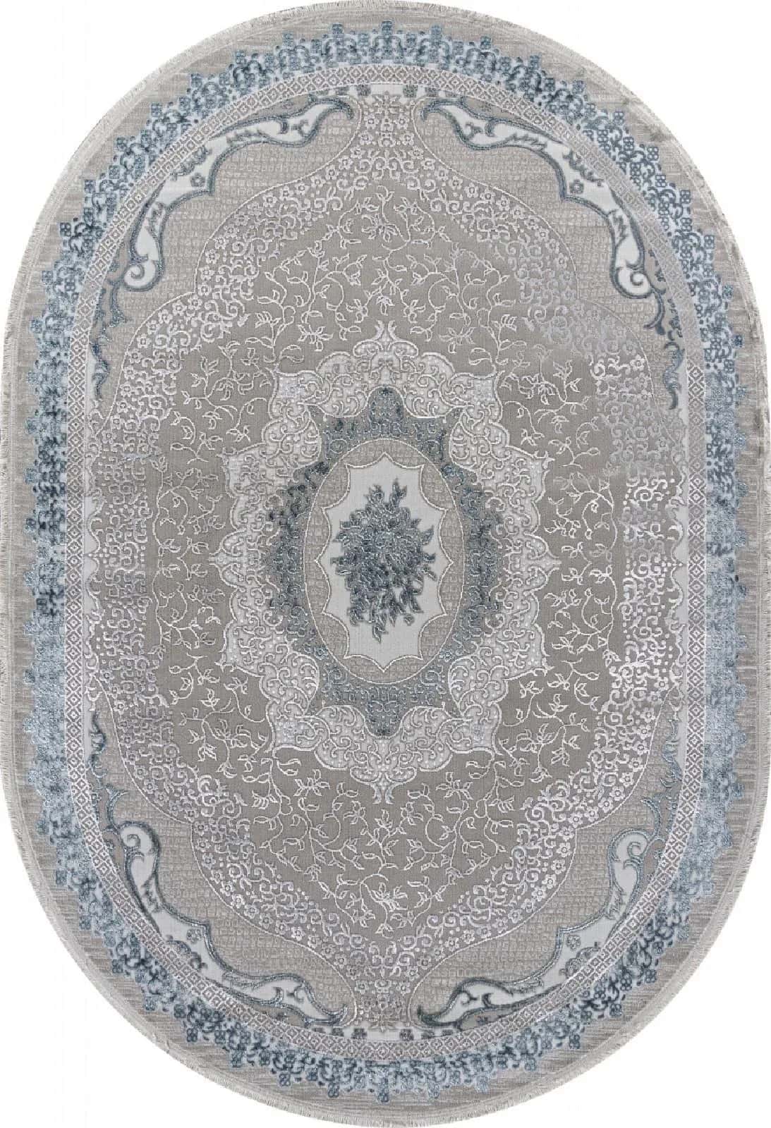 Ковер Ковер Классический ARDA EFSAN Q010A CREAM SHRINK / BLUE FDY Овал Овал 1.6x2.3м