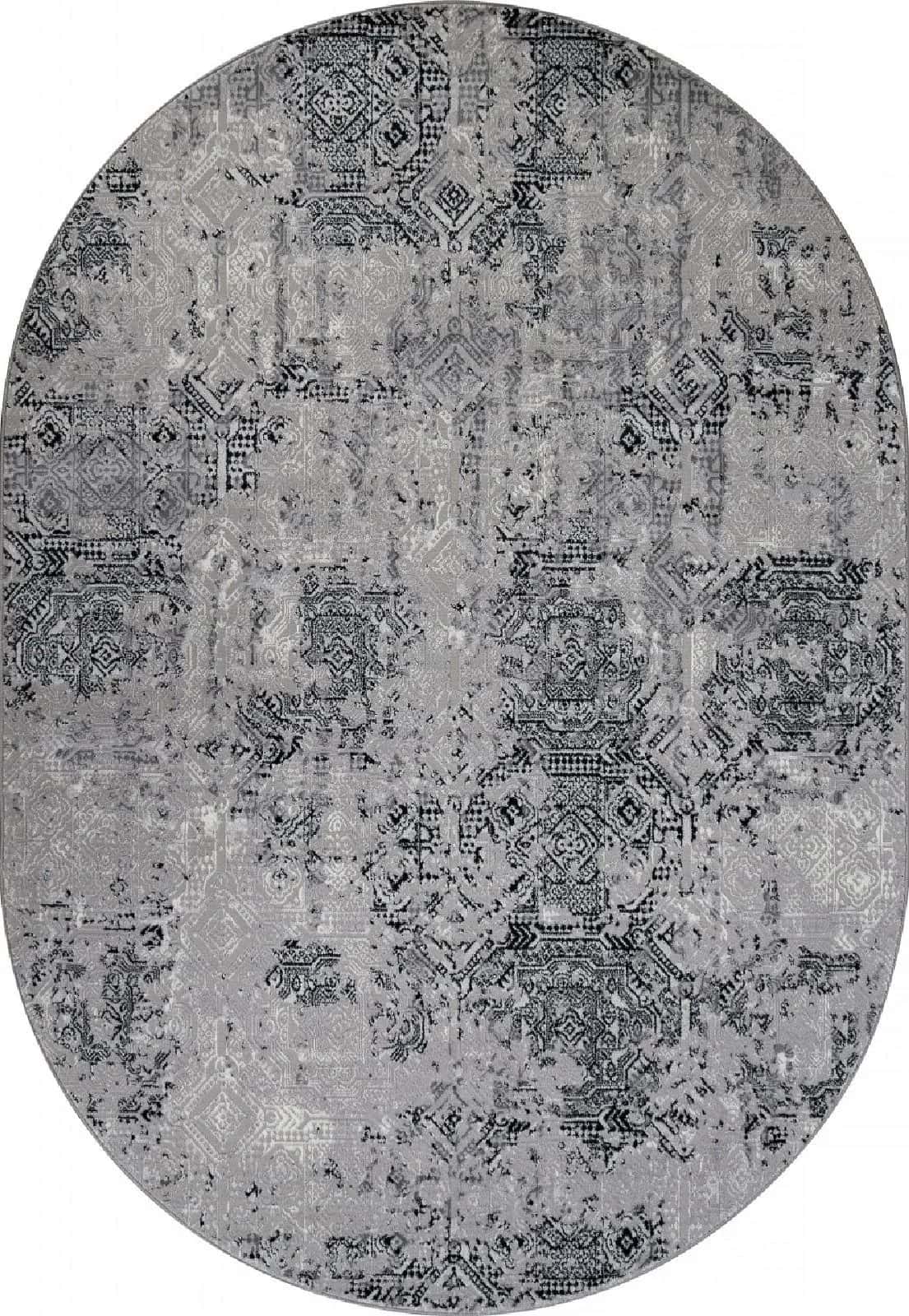 Ковер Ковер MERINOS PALERMO F281 DARK GRAY Овал Овал 2x4м