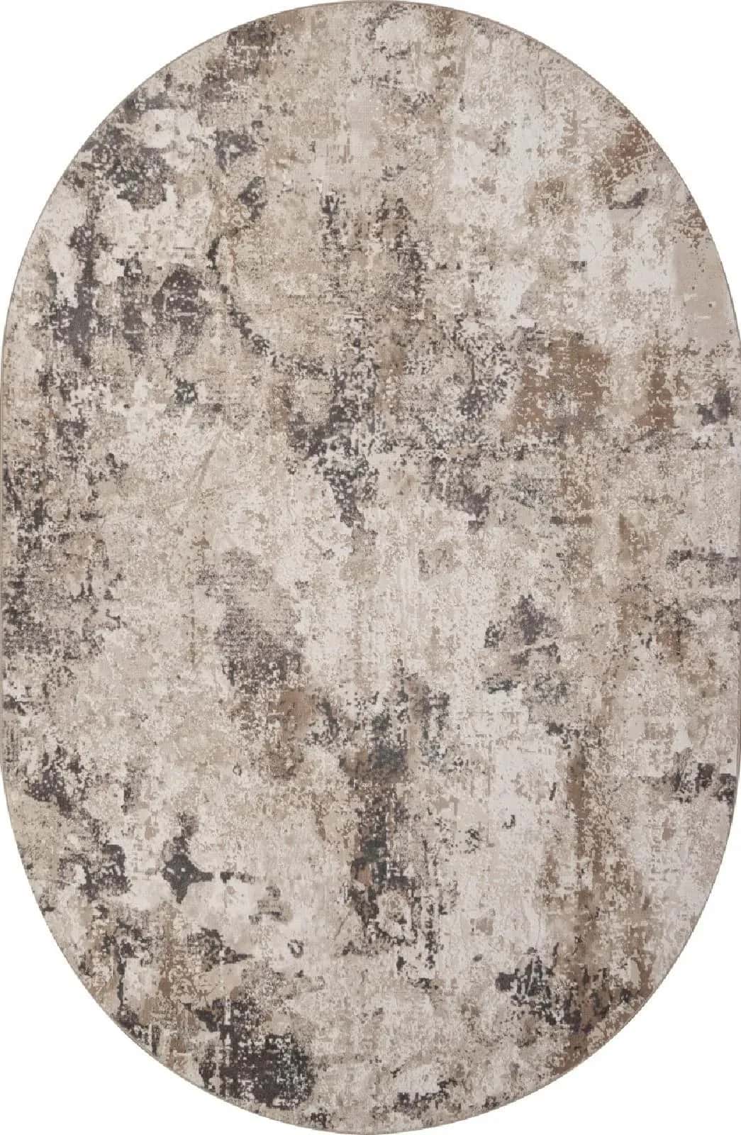 Ковер Ковер Современный ROZA SIESTA M033A CREAM / WHITE Овал Овал 1.95x2.9м