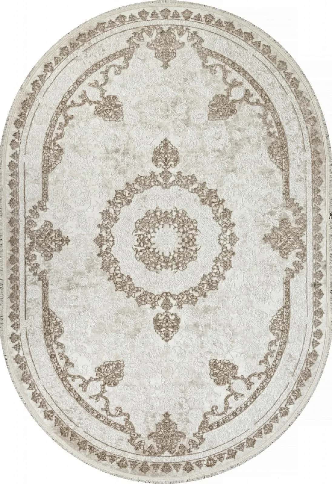 Ковер Ковер Классический DURKAR SANDALI 30231Y BEIGE / L.GREY Овал Овал 0.8x1.5м