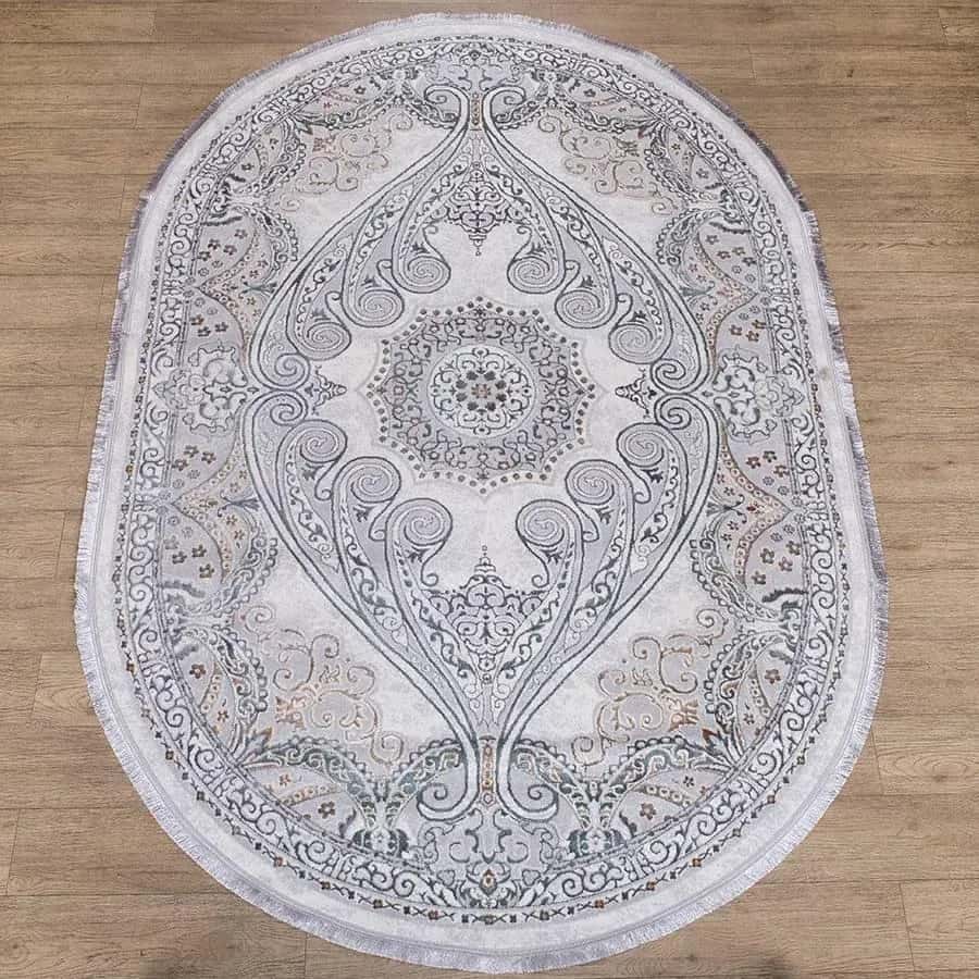 Ковер Karmen hali Ascona 4535A GRI FLOS / GRI FLOS овал Овал 0.8x1.4м