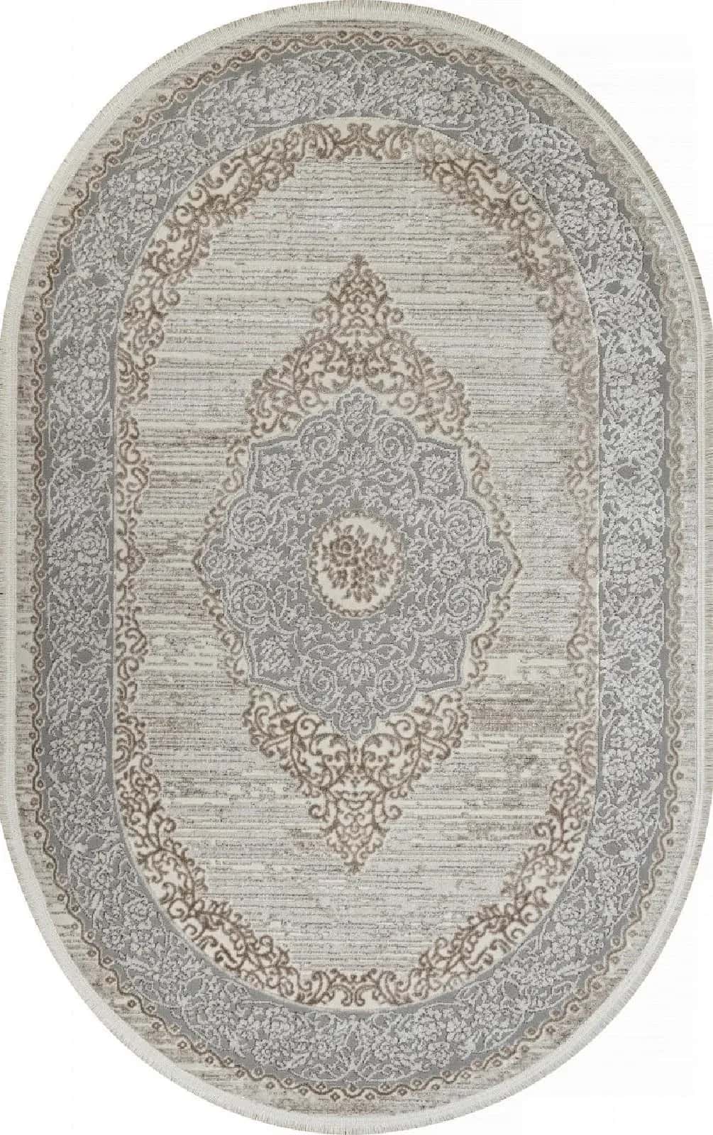 Ковер Ковер Классический KARDELEN MARMARIS 26913A GRY / D.BEIGE Овал Овал 2.4x3.5м