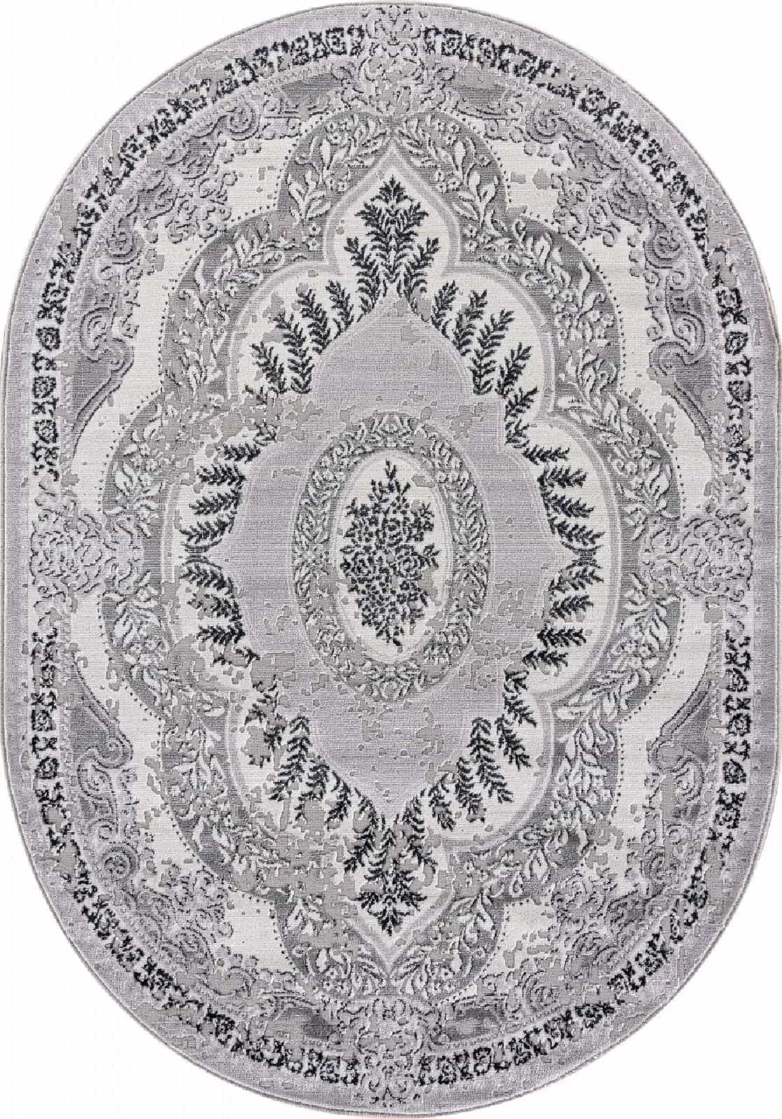 Ковер Ковер MERINOS PALERMO F290 DARK GRAY Овал Овал 1x2м