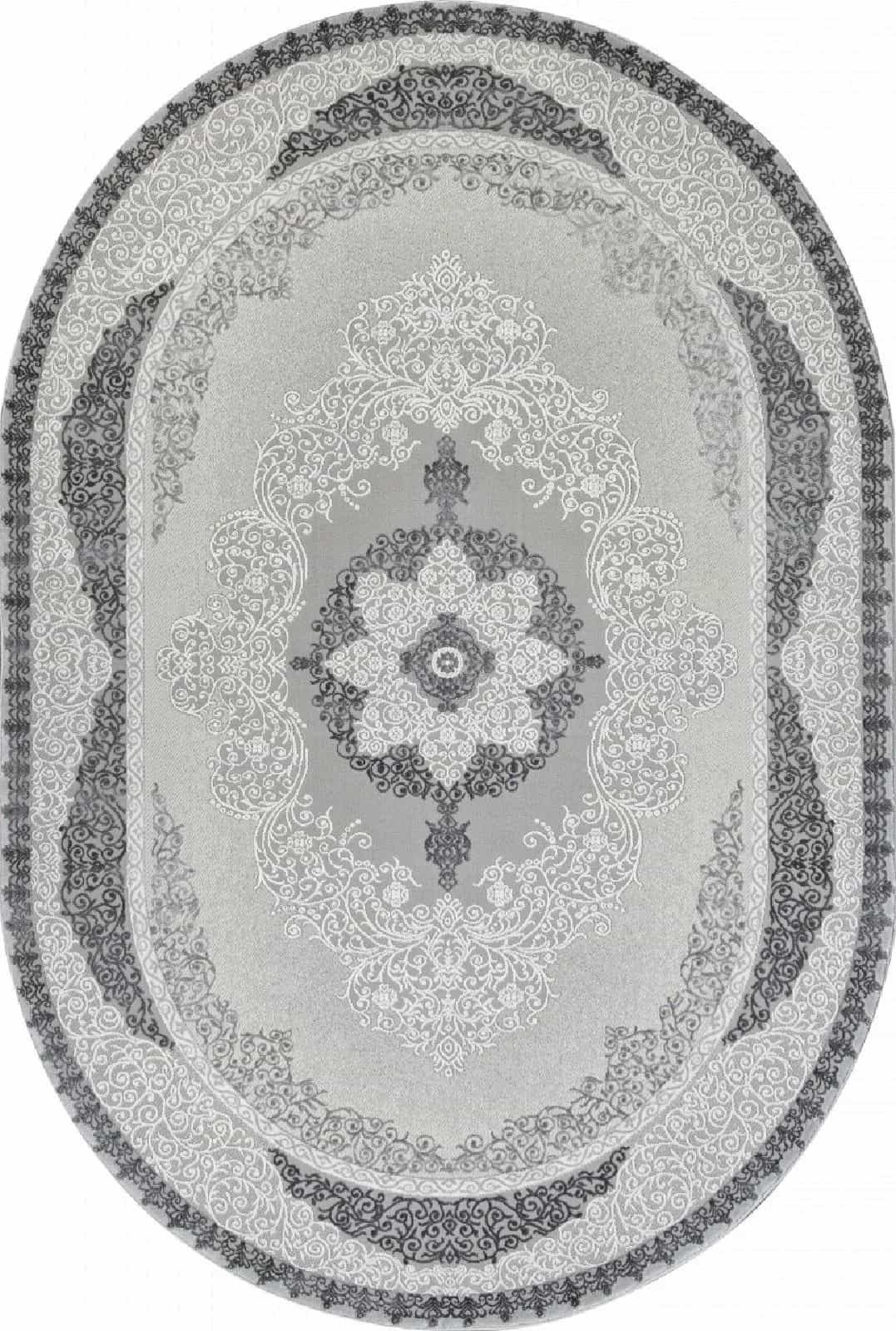 Ковер Ковер KARMEN HALI NENSI GL074G GREY / GREY Овал Овал 1.56x2.3м