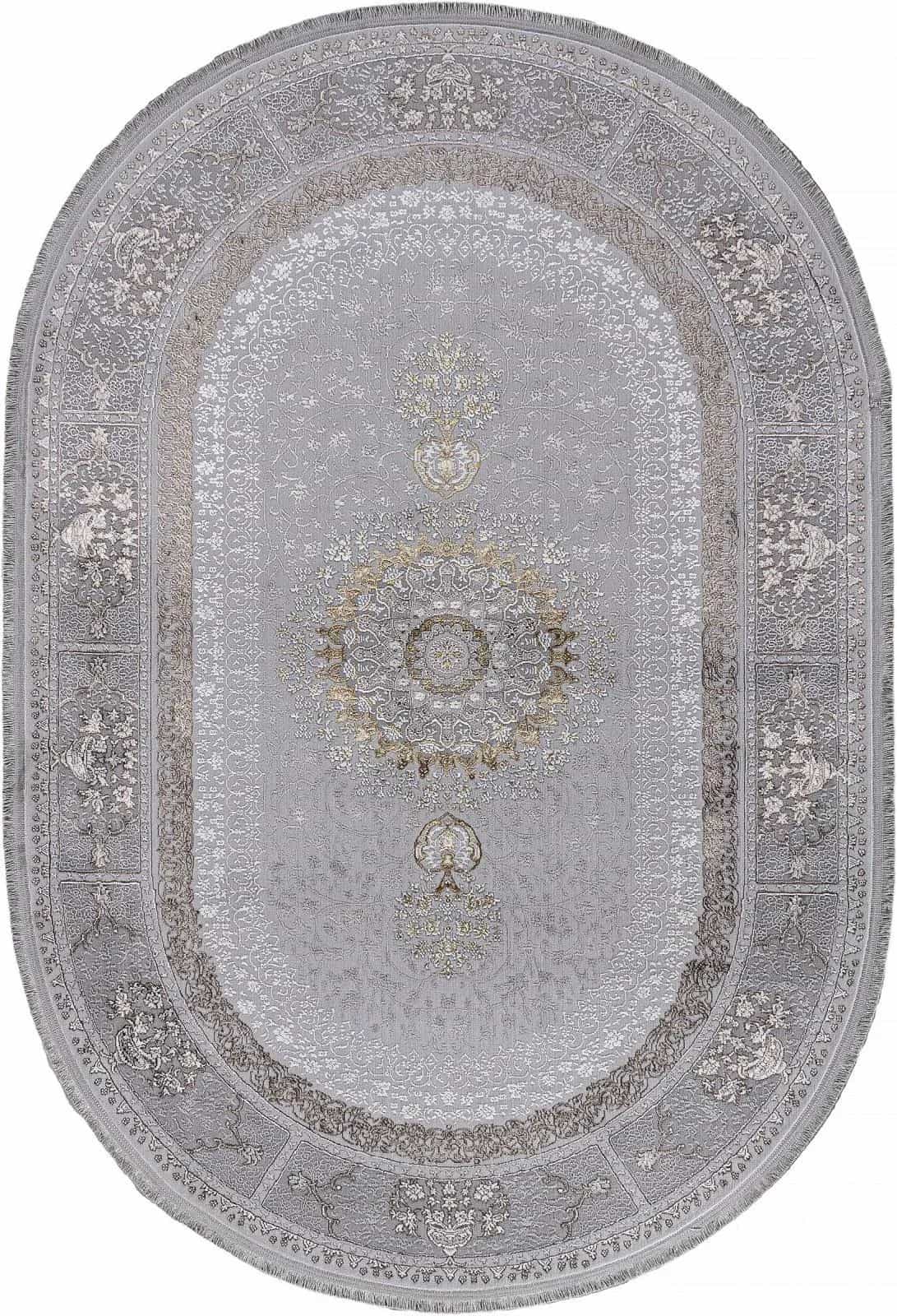 Ковер Ковер Классический ARDA ZARINA A053B LIGHT GREY SHRINK / LIGHT GREY SHRINK Овал 0.8x1.5м
