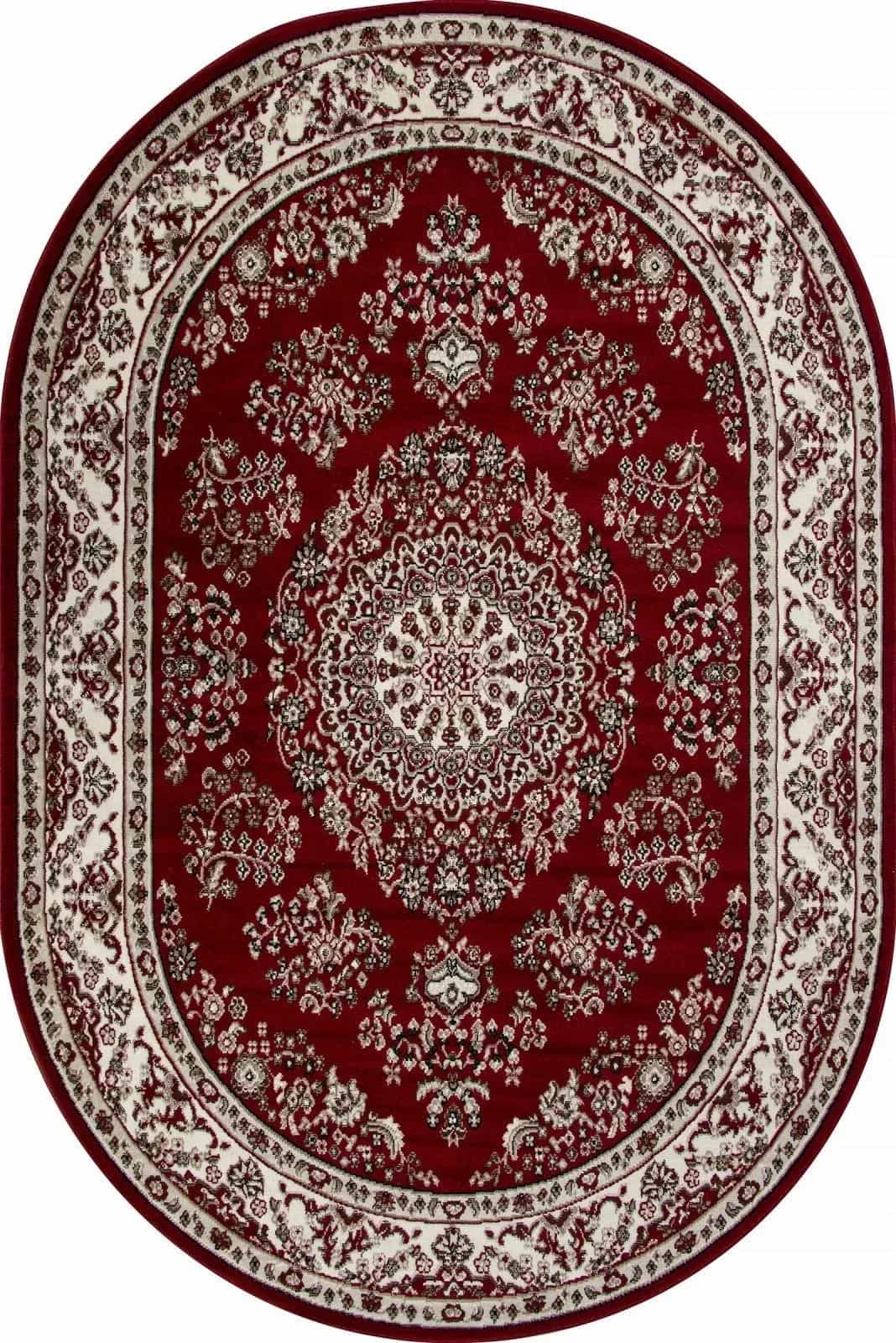 Ковер Ковер Классический MERINOS GAVANA d285 RED Овал 1.5x1.9м