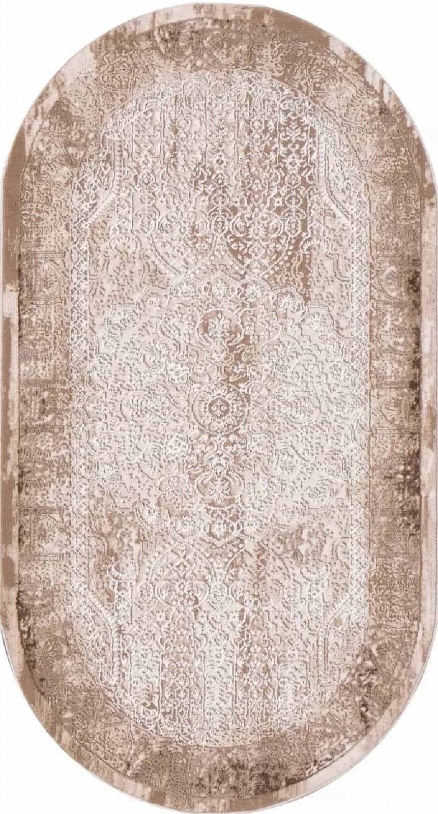 Ковер KARMEN HALI ARMINA 03878B BROWN / BROWN Овал 1.6x2.3м