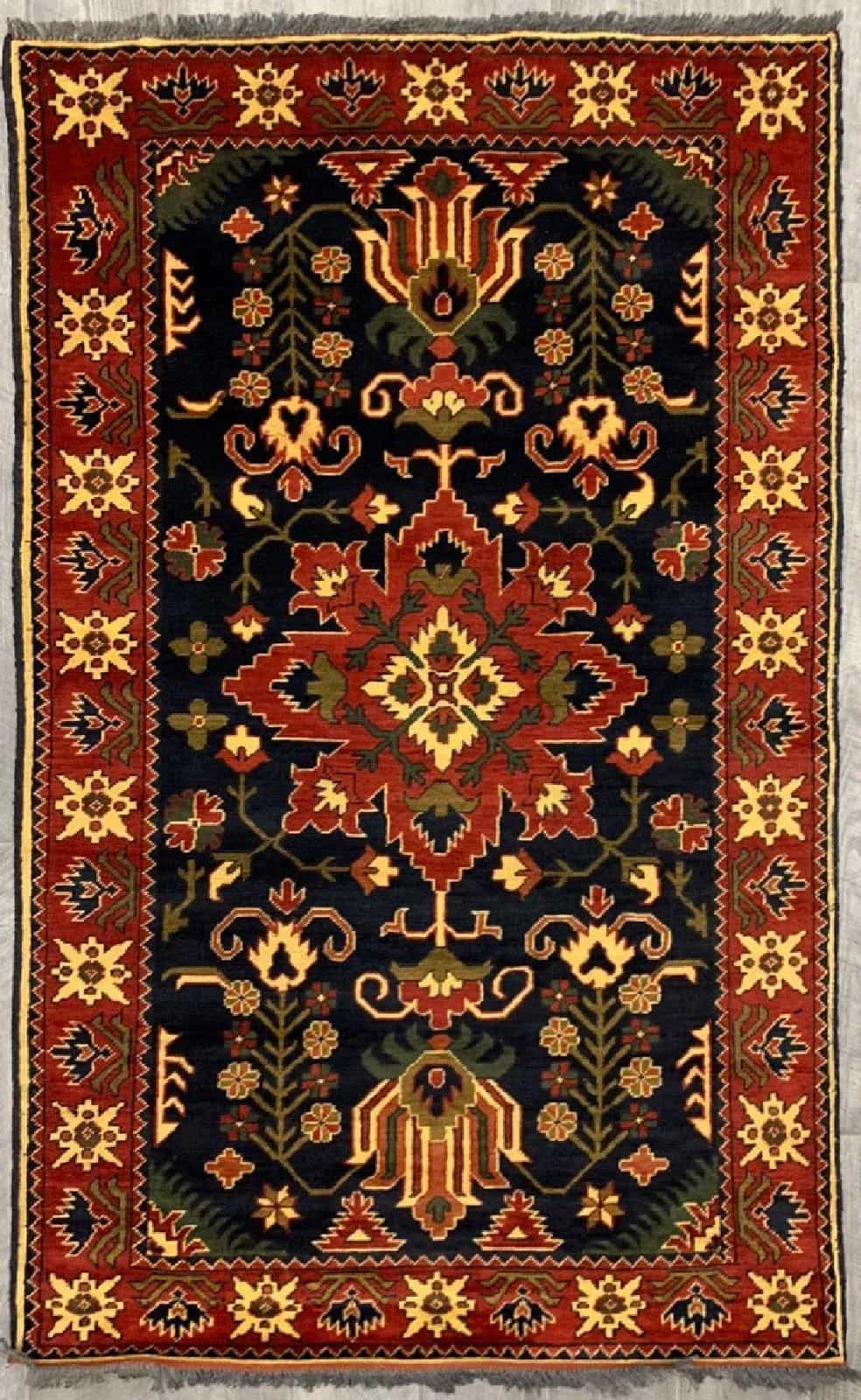 Шерстяной Афганский ковер ручной работы 1.24x2.01м