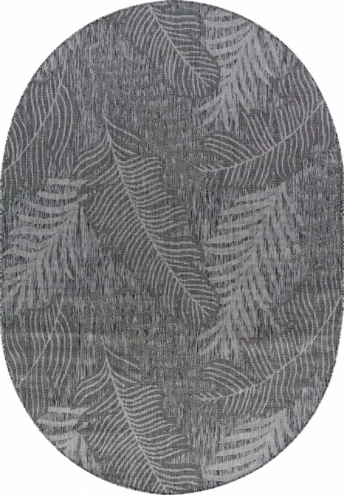 Ковер Ковер Современный MERINOS KAIR S132 DARK GRAY Овал 2x2.9м