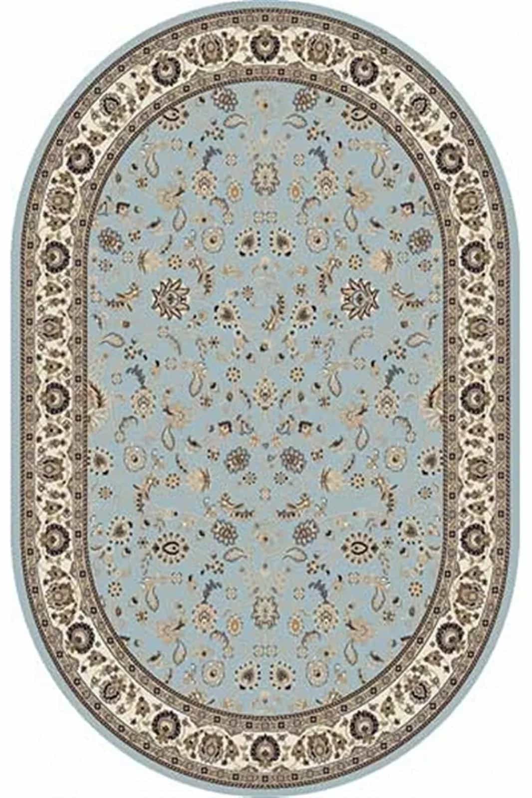 Ковер Merinos Valencia Deluxe d251 l.blue-brown овал Овал 2.5x4м