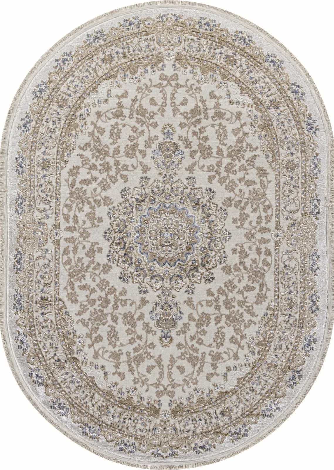 Ковер Ковер KARDELEN MOSSO 27239 CREAM / BLUE Овал 2.4x3.4м